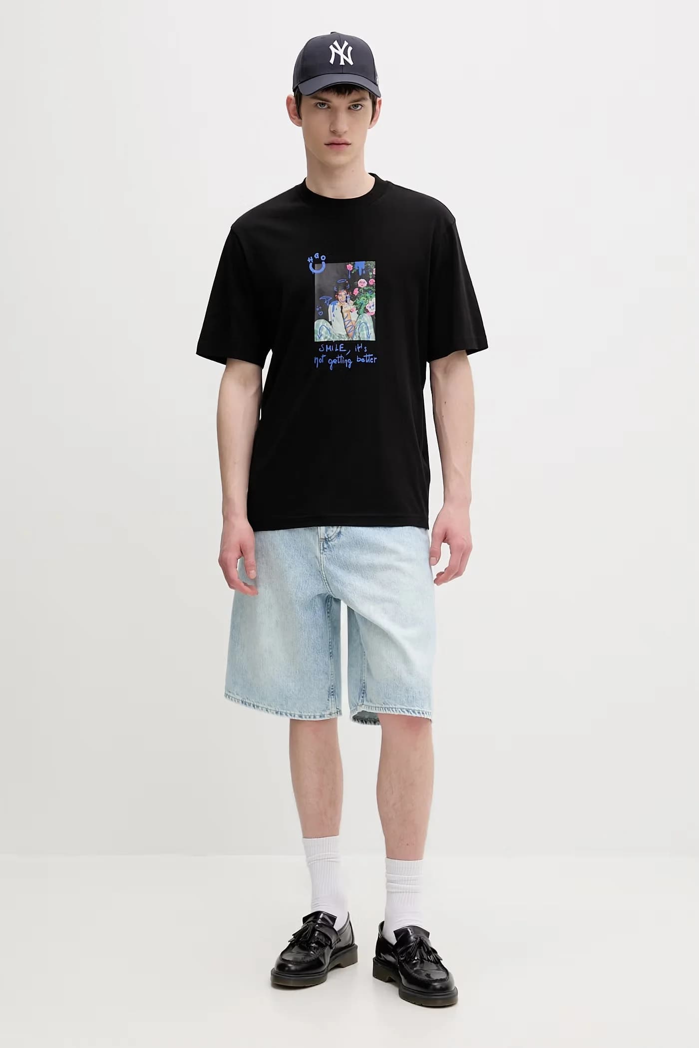 HUGO синие мужские хлопковые шорты MASON/S - фото 3