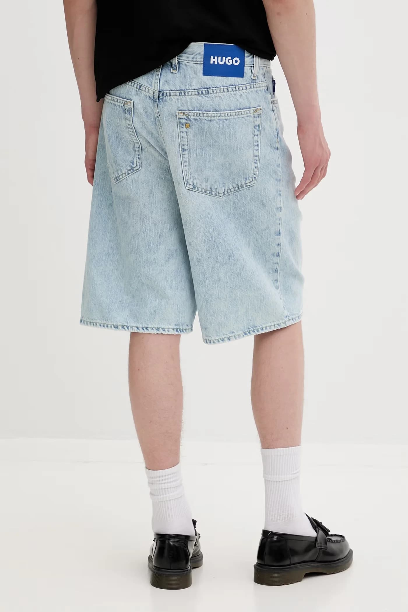 HUGO синие мужские хлопковые шорты MASON/S - фото 5