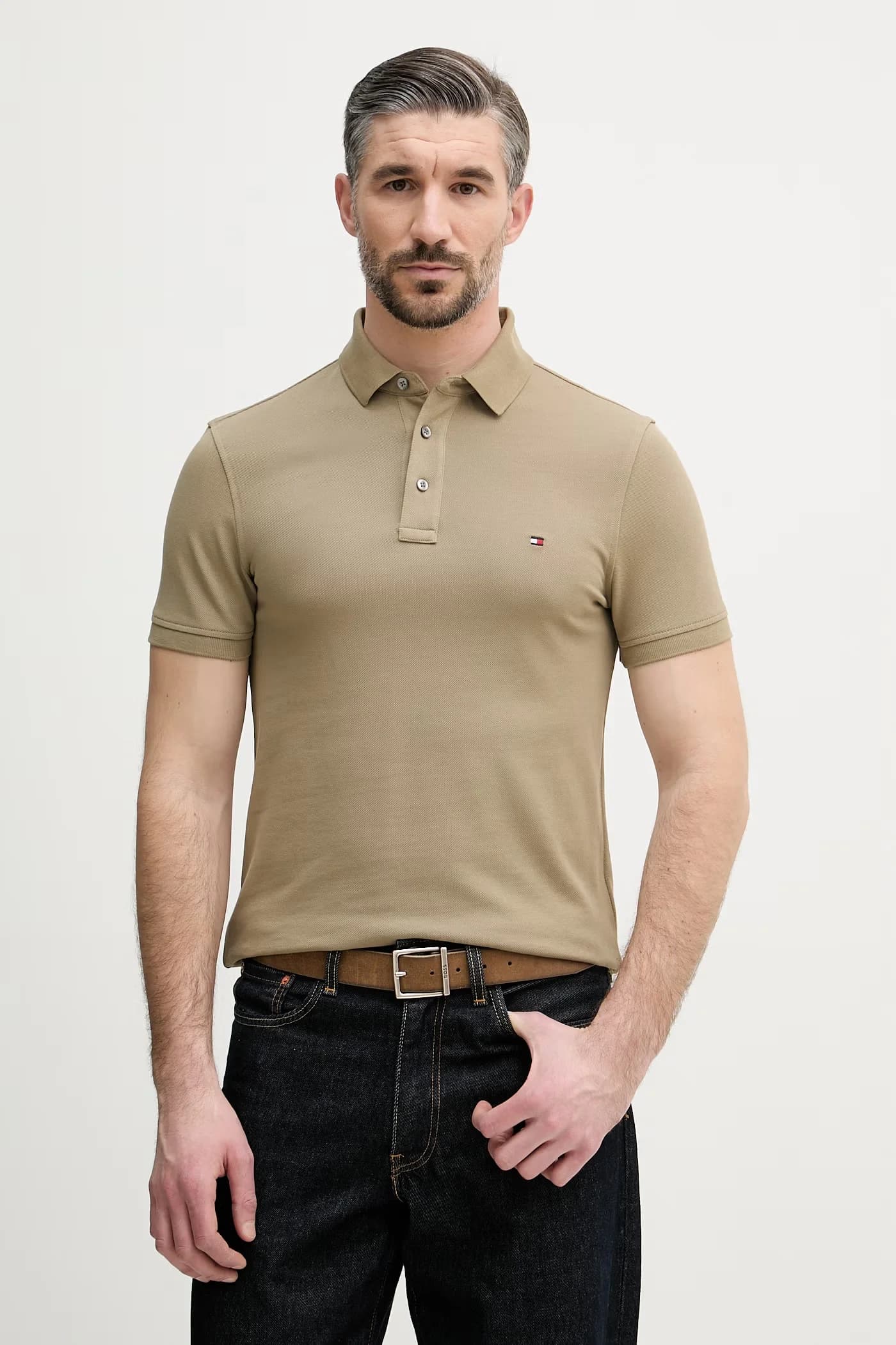 Хлопковое поло с эластаном