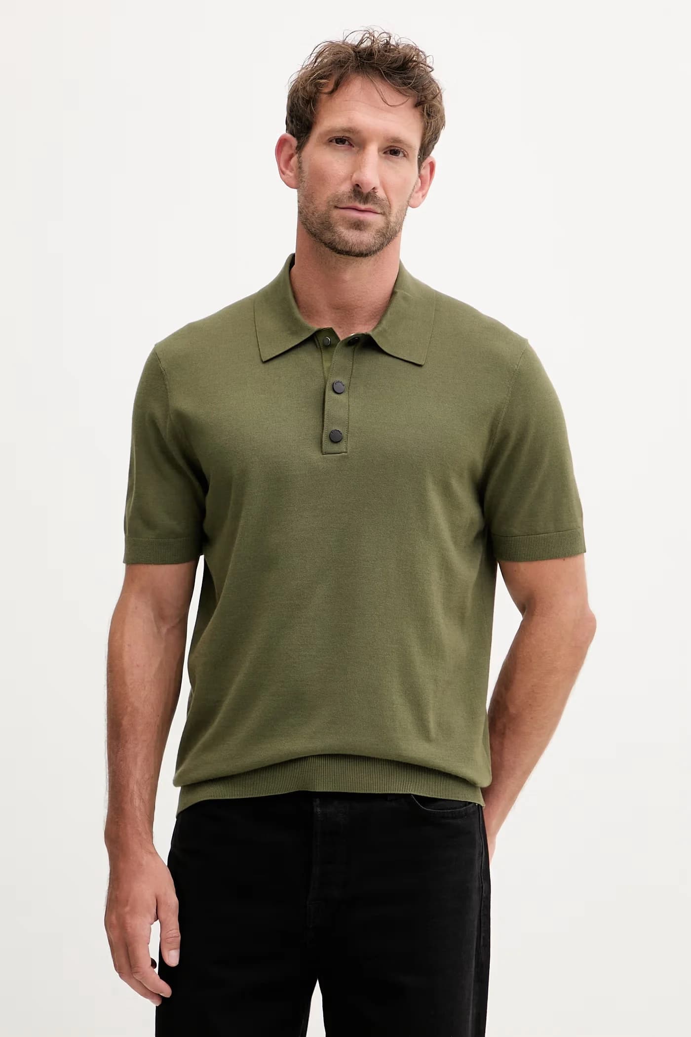 Мужской свитер-поло из вискозы HENRYO