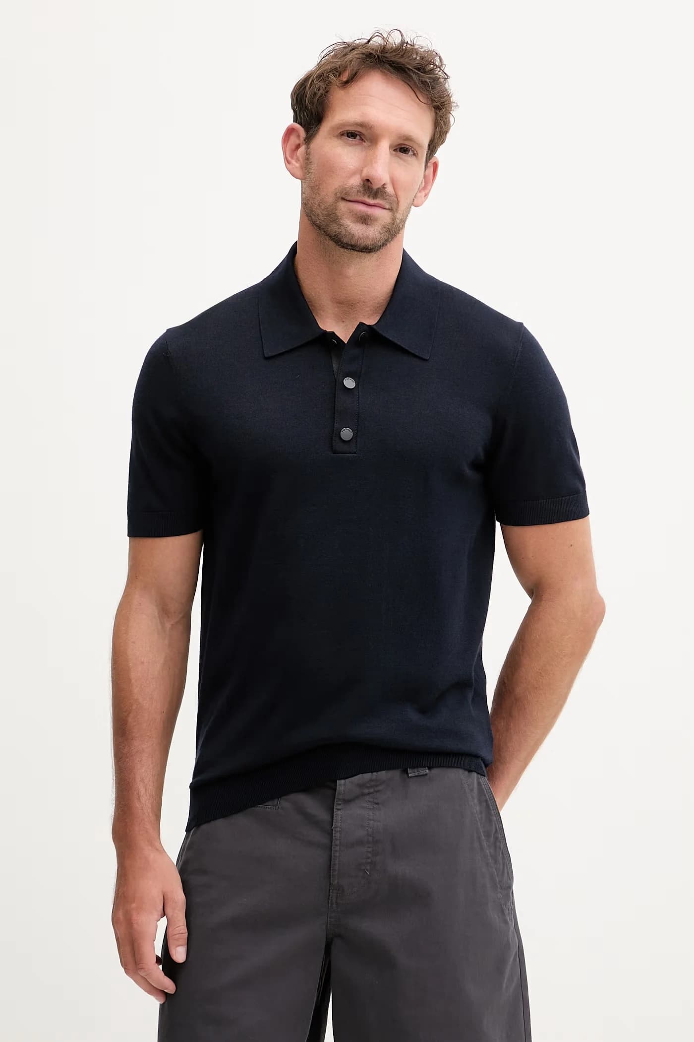 Мужской свитер-поло из вискозы HENRYO