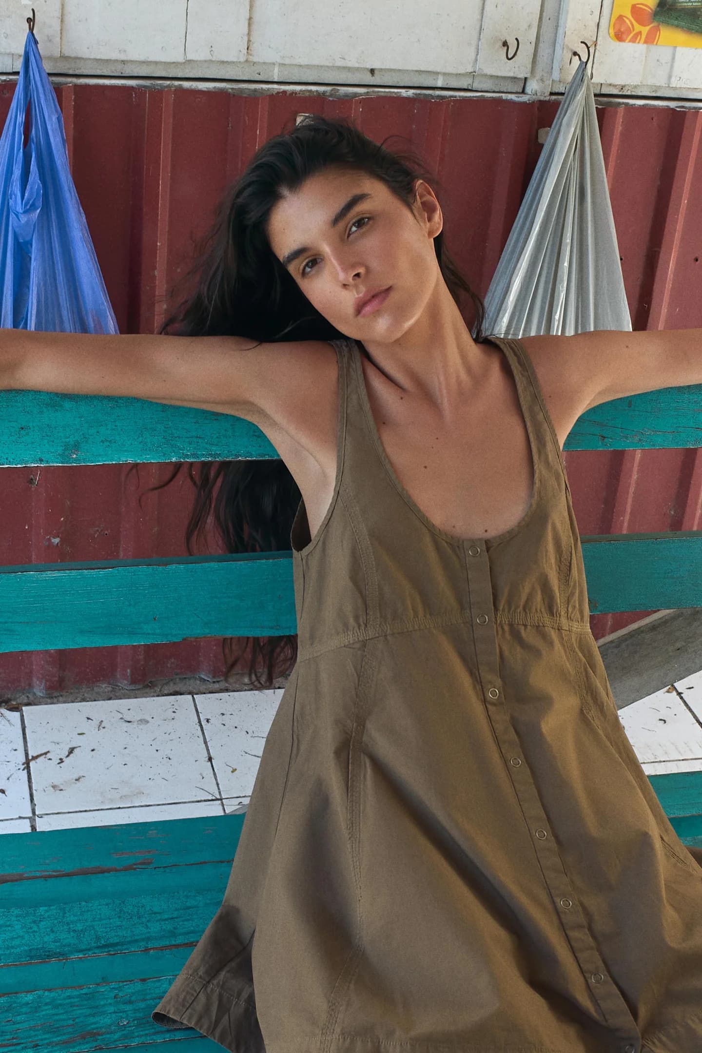 ПЛАТЬЕ ПОПЕЛИН С ЭФФЕКТОМ СТИРКИ - фото 2