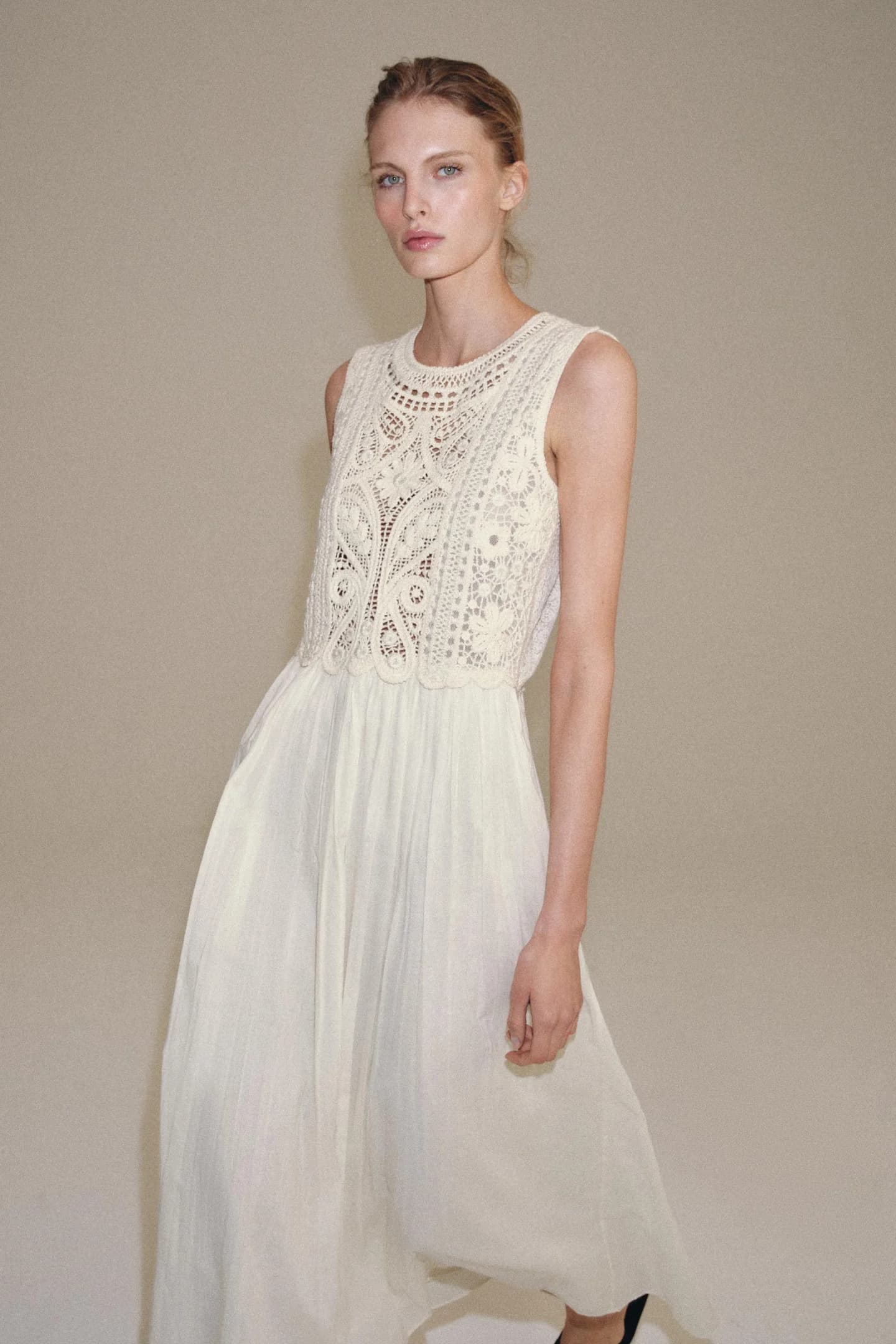 МИДИ-ПЛАТЬЕ С ВЫШИВКОЙ ИЗ КОЛЛЕКЦИИ ZW - фото 2