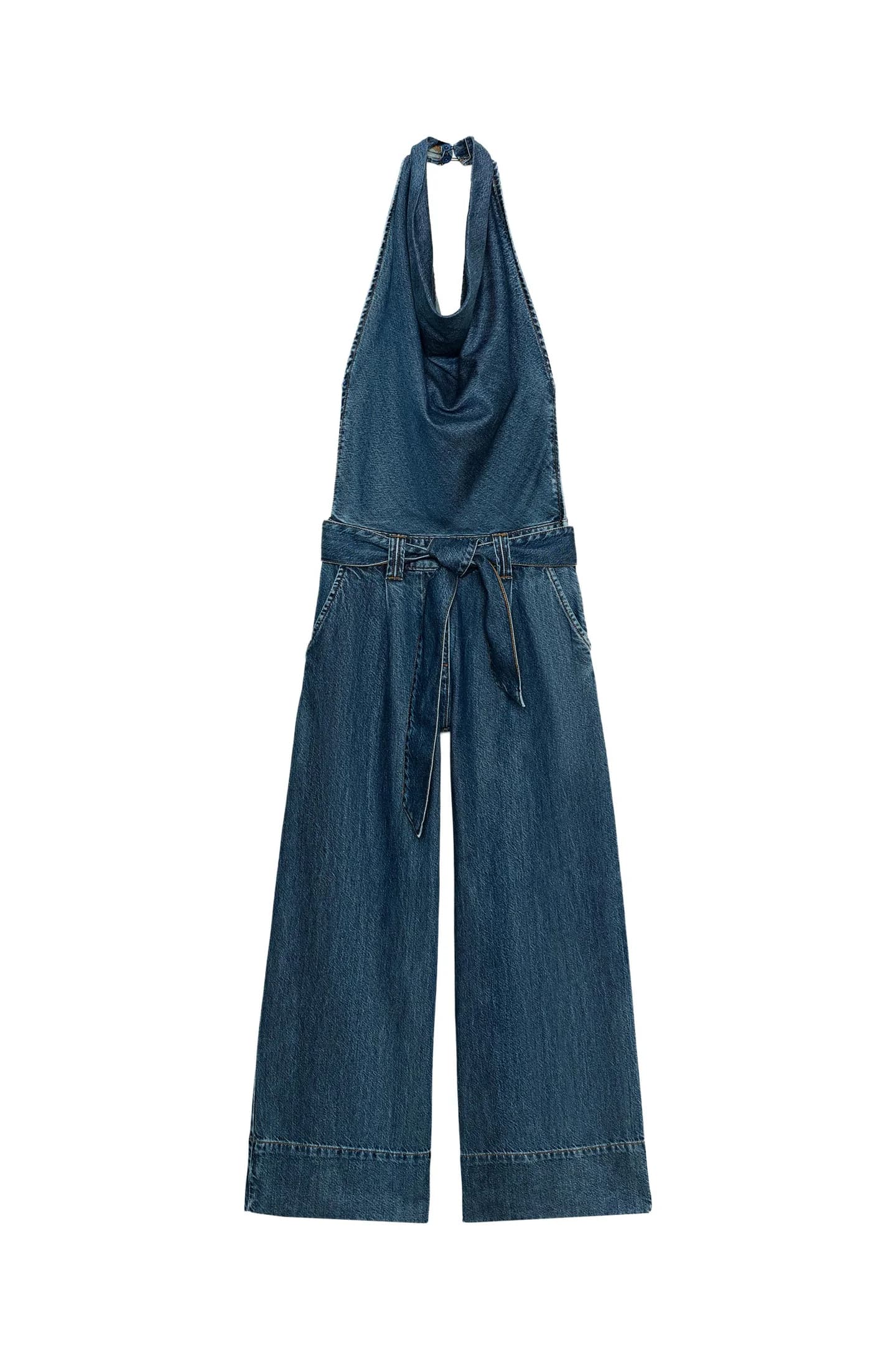 Z1975 ДЖИНСОВЫЙ КОМБИНЕЗОН С ПОЯСОМ - фото 3