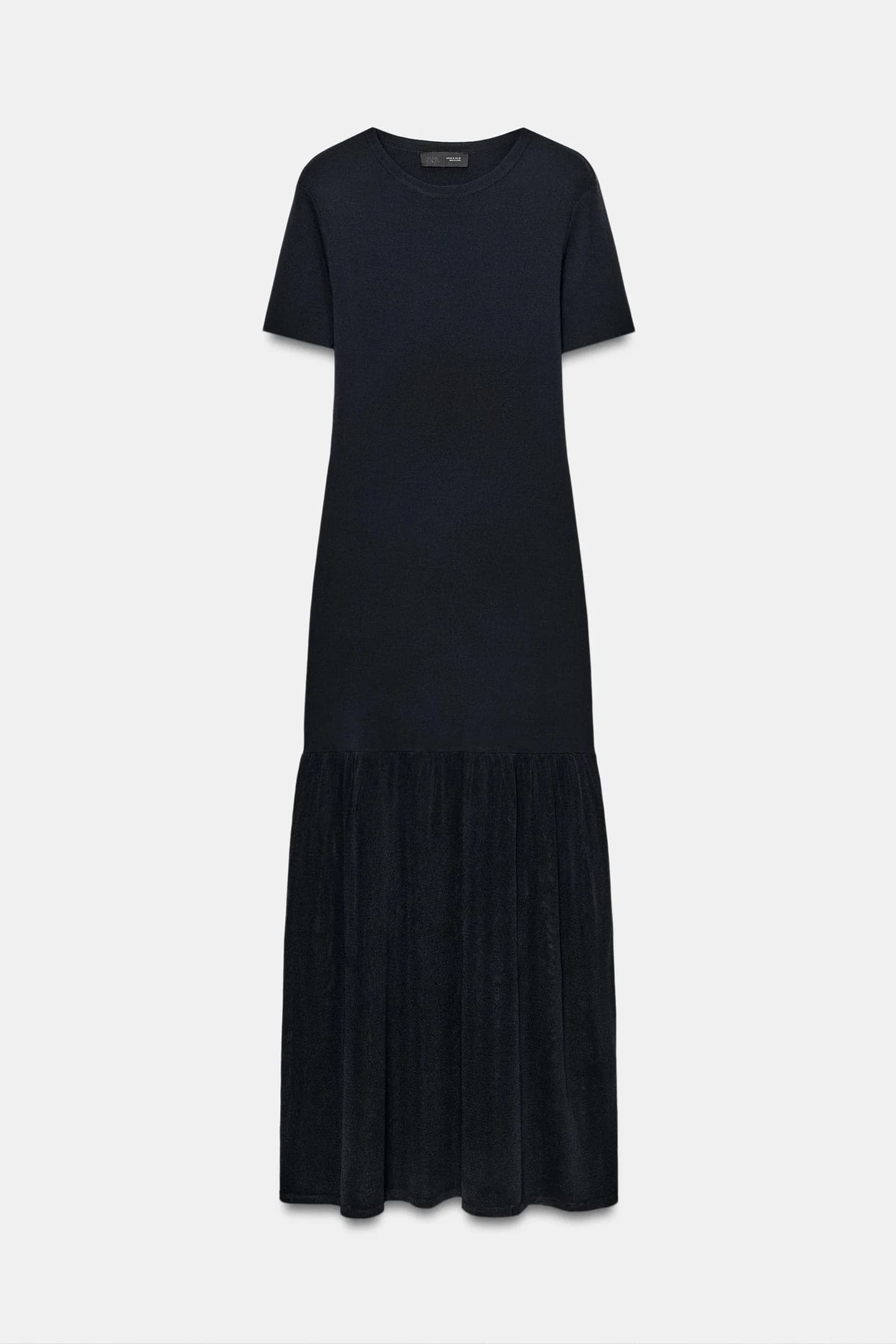 ДЛИННОЕ ТРИКОТАЖНОЕ ПЛАТЬЕ СО ВСТАВКАМИ - фото 2