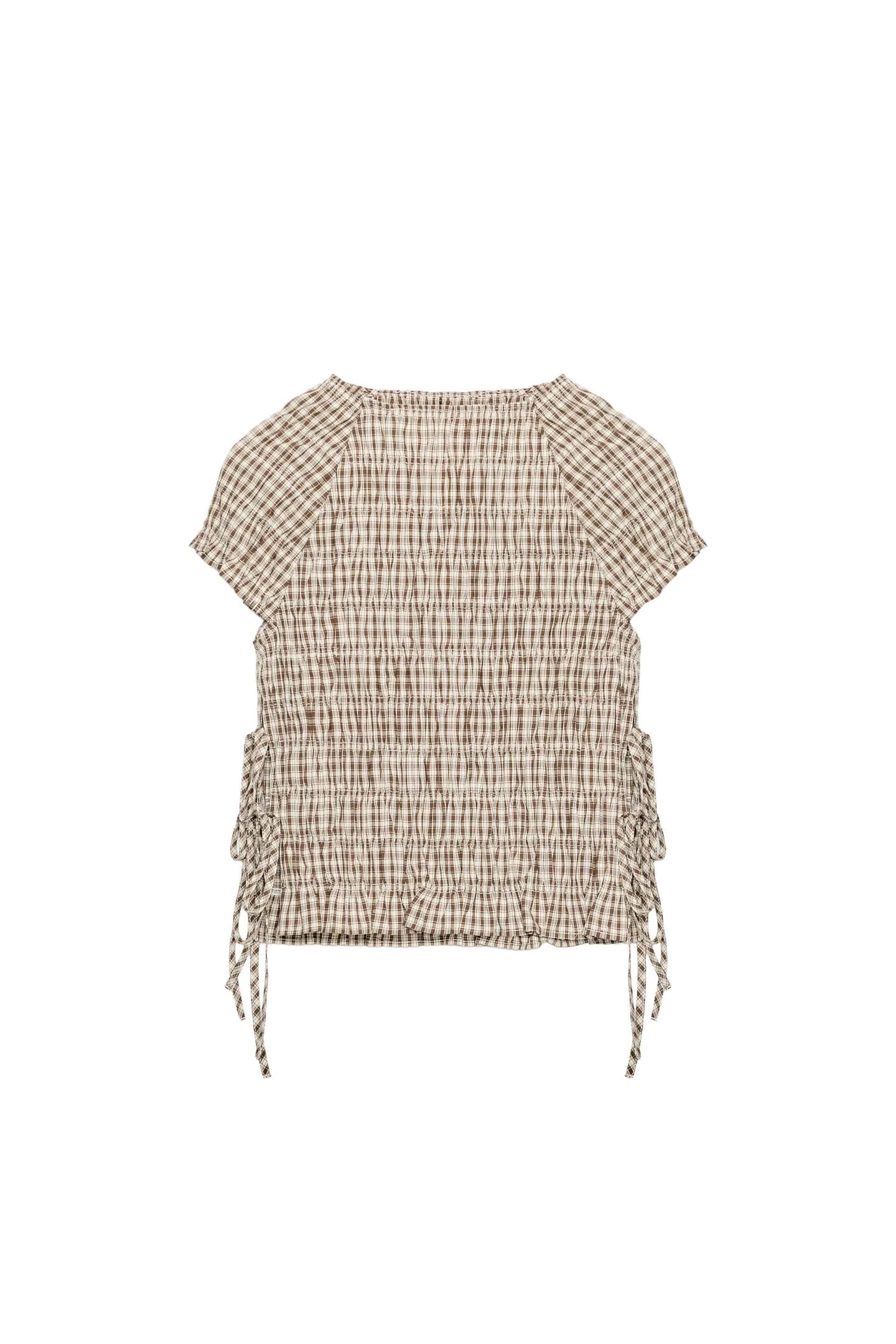 ТОП ИЗ ПОПЛИН В Клетку С РОБИНАМИ - фото 3