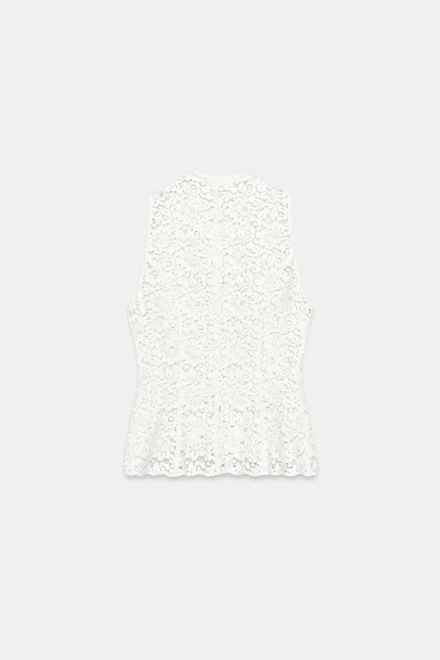 ТОП С ДЕТАЛЯМИ ГИПУРА И ПУГОВИЦАМИ С ПЕТЛЕЙ - фото 2