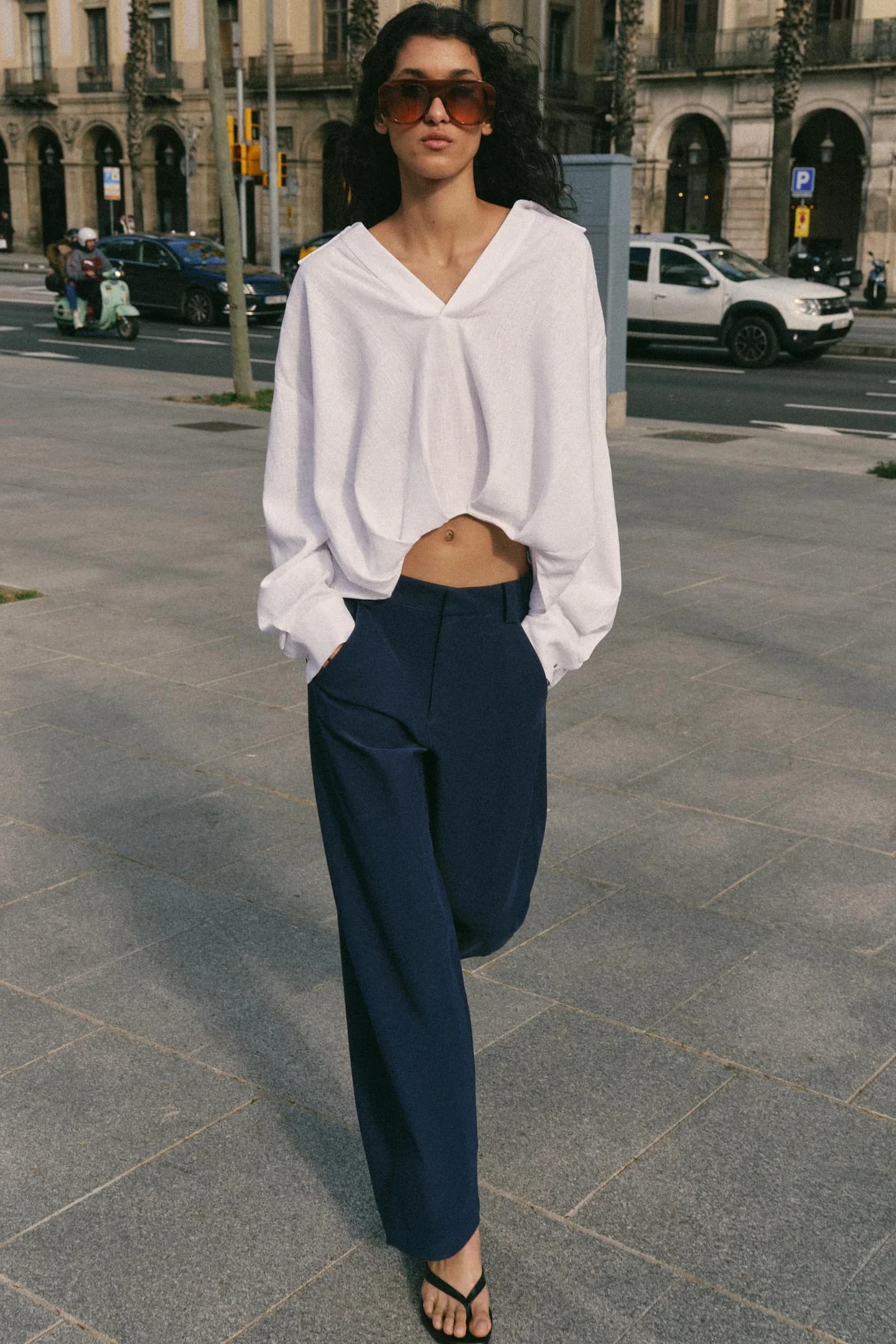 Льняная рубашка с пышным низом - фото 2