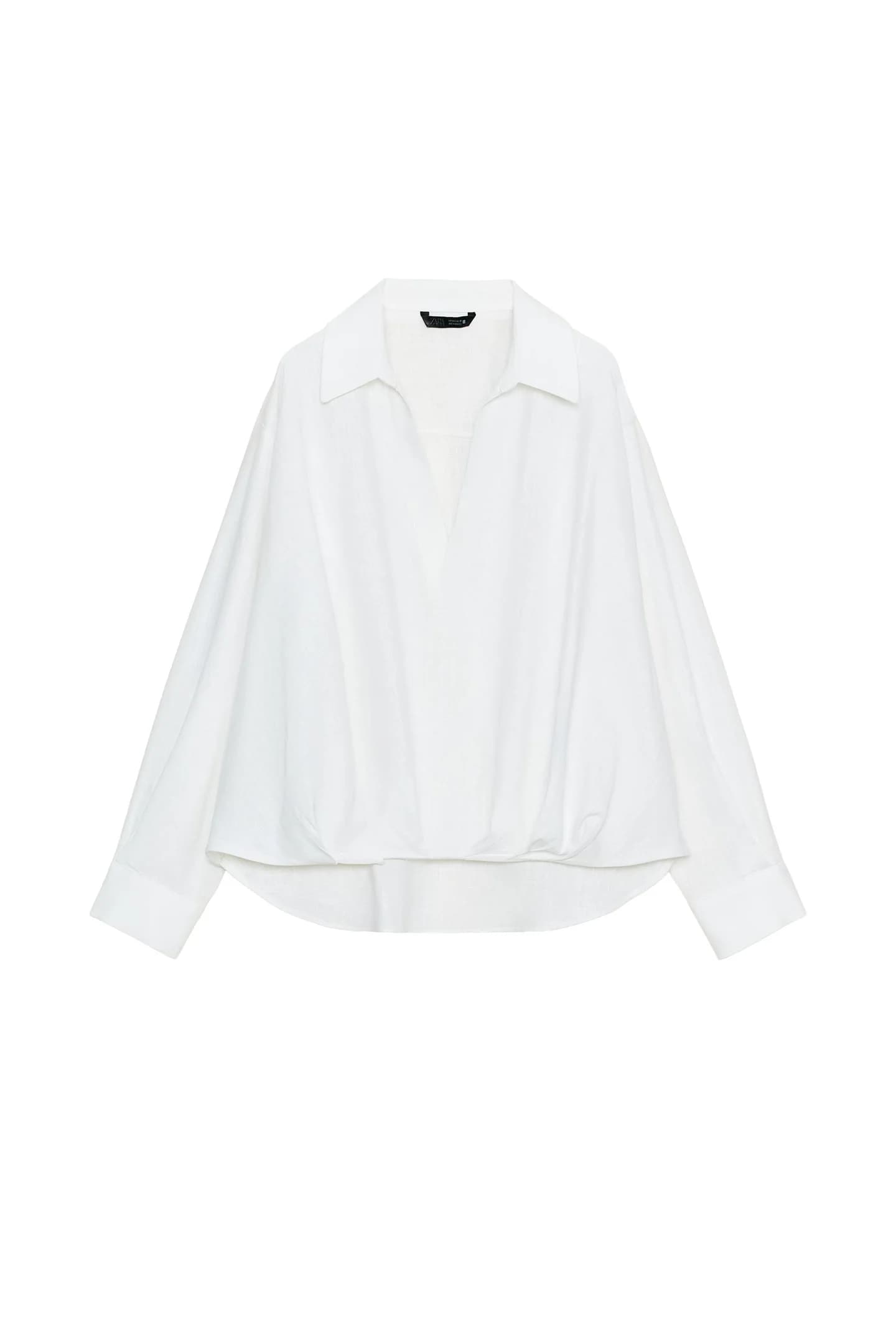 Льняная рубашка с пышным низом - фото 3