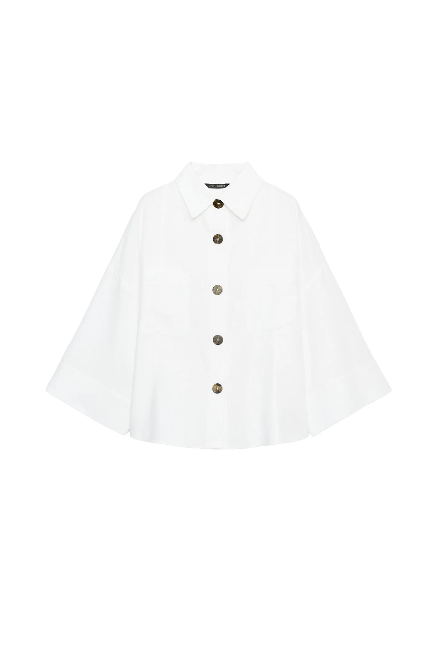 ЛЬНЯНАЯ РУБАШКА С ШИРОКИМИ РУКАВАМИ - фото 3