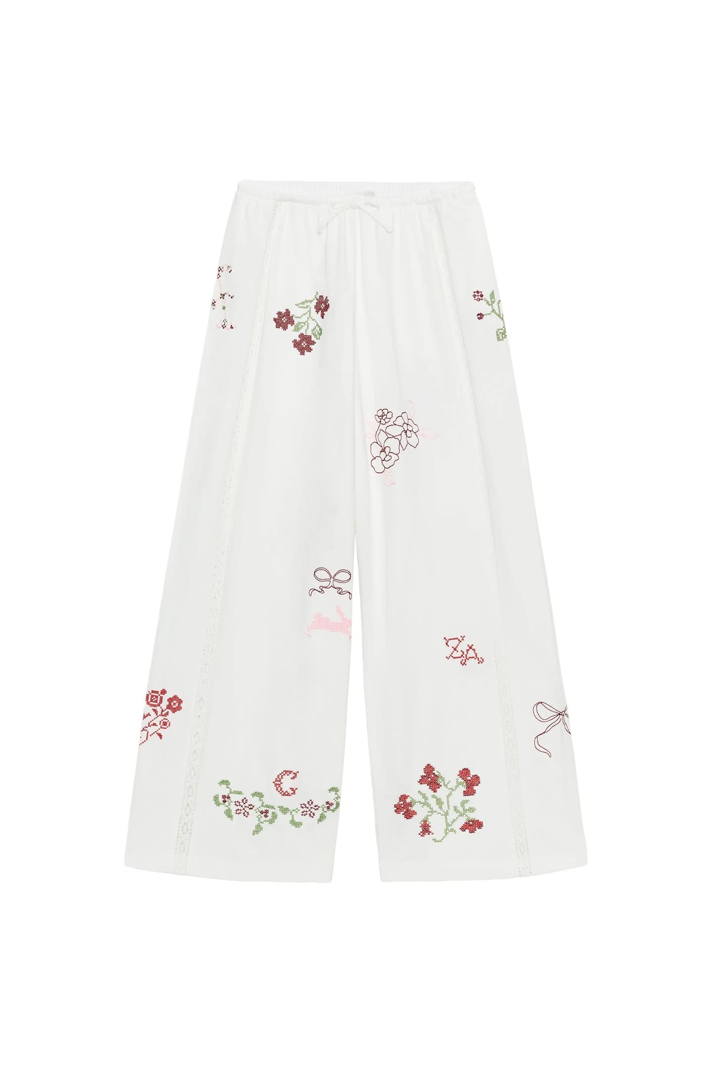 ДЛИННЫЕ БРЮКИ С ВЫШИВКОЙ - фото 3