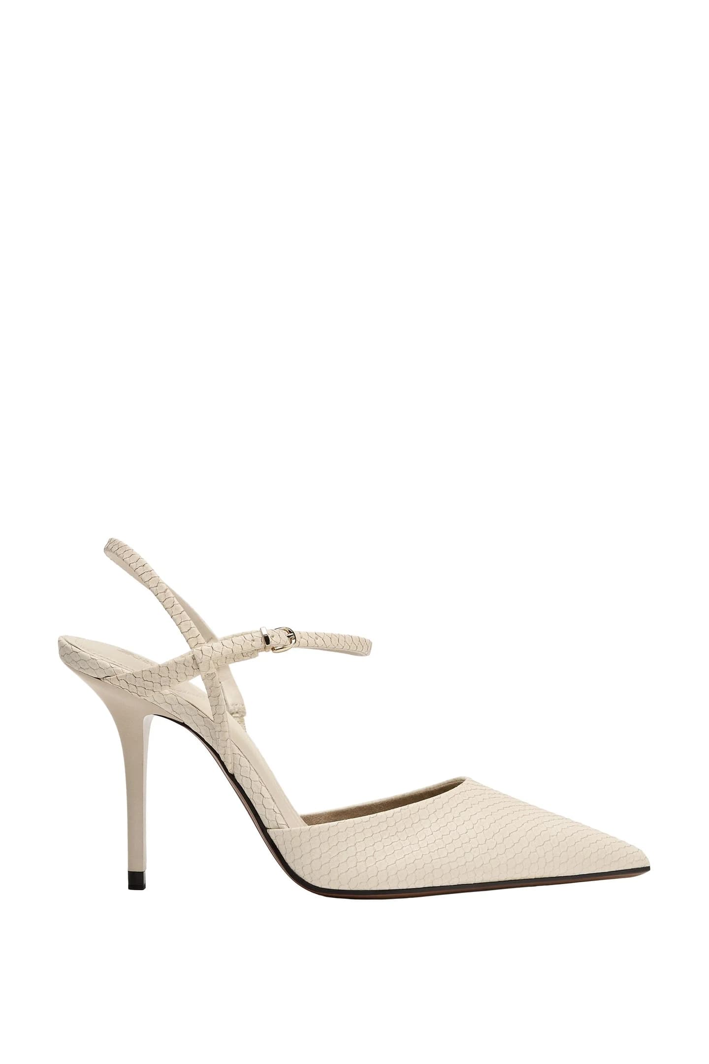 ТУФЛИ С ОТКРЫТЫМ КАБЛУКОМ И РЕСНЕНИЕМ - фото 3