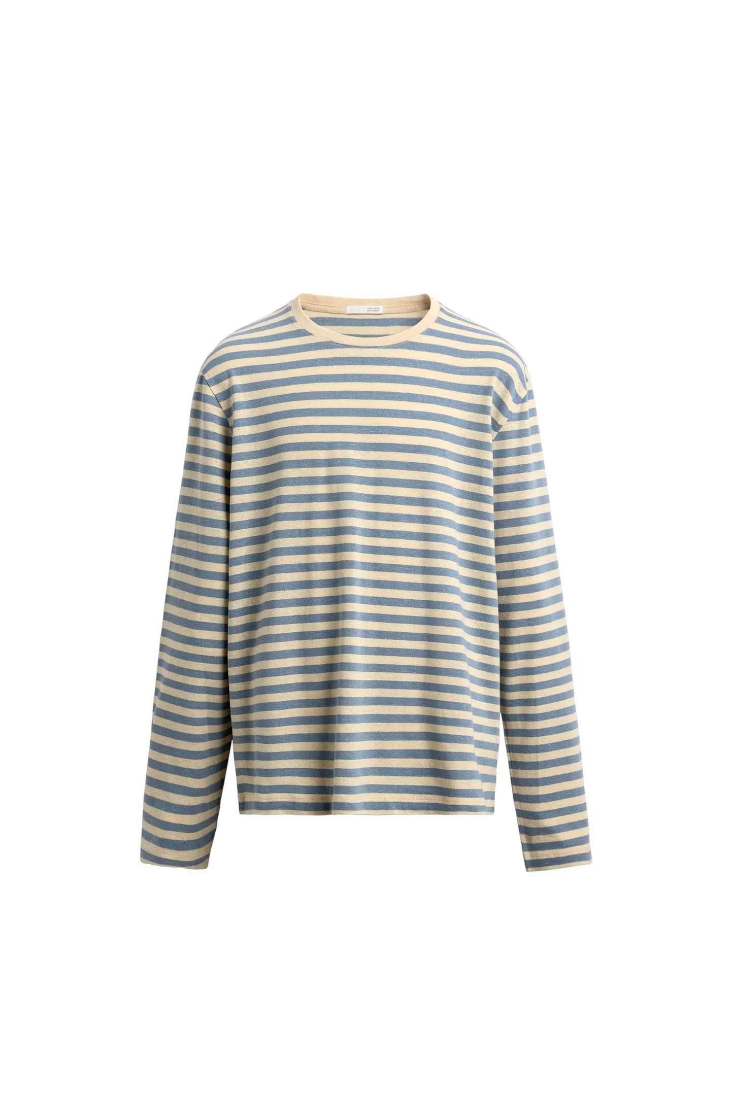 ФУТБОЛКА С ДЛИННЫМ РУКАВОМ ИЗ ПОЛОСКИ льняной и хлопковой ткани - фото 3