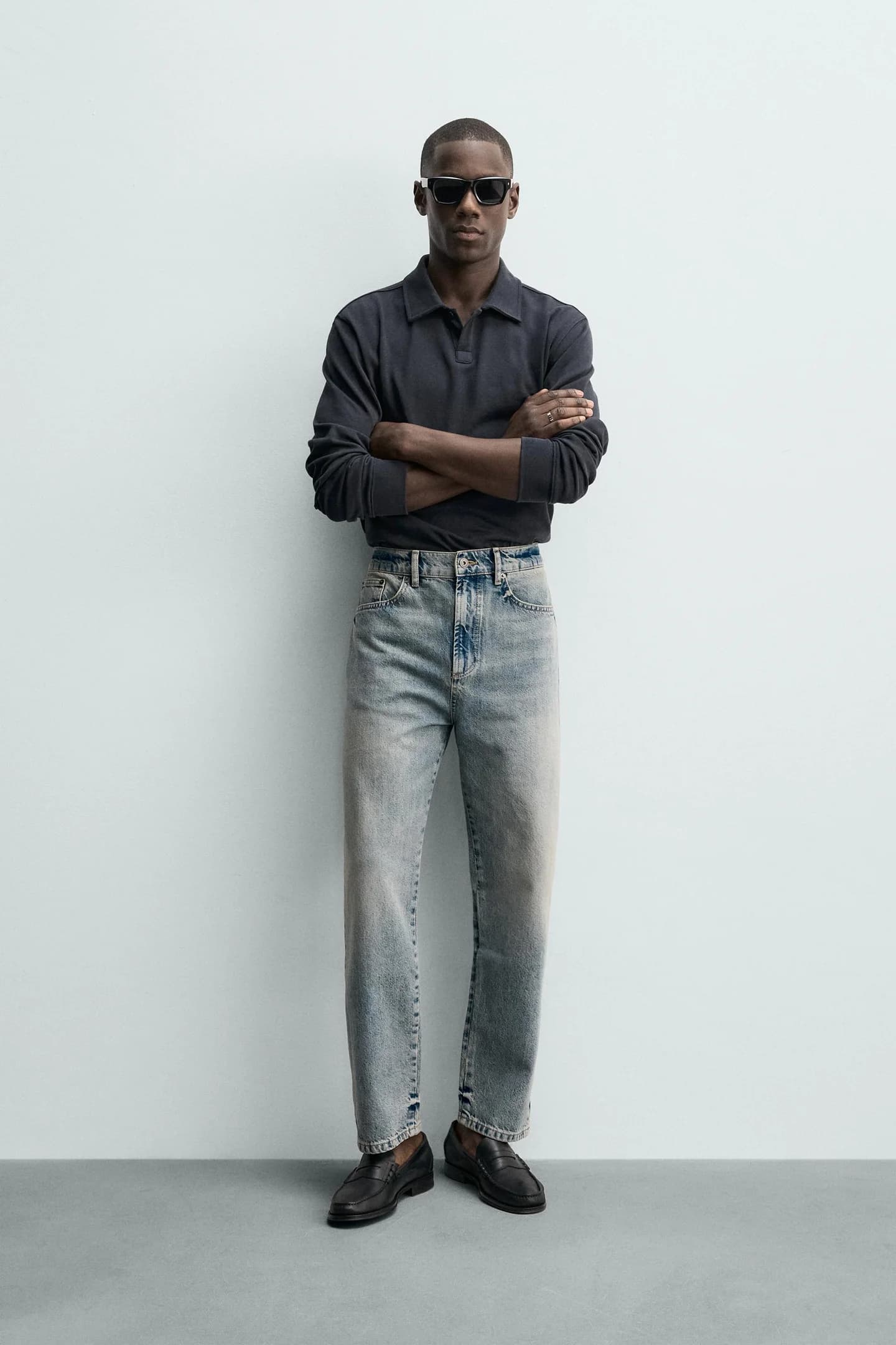 ПРЯМЫЕ ДЖИНСЫ С ВЫРЕЗОМ ПО щиколотку - фото 2