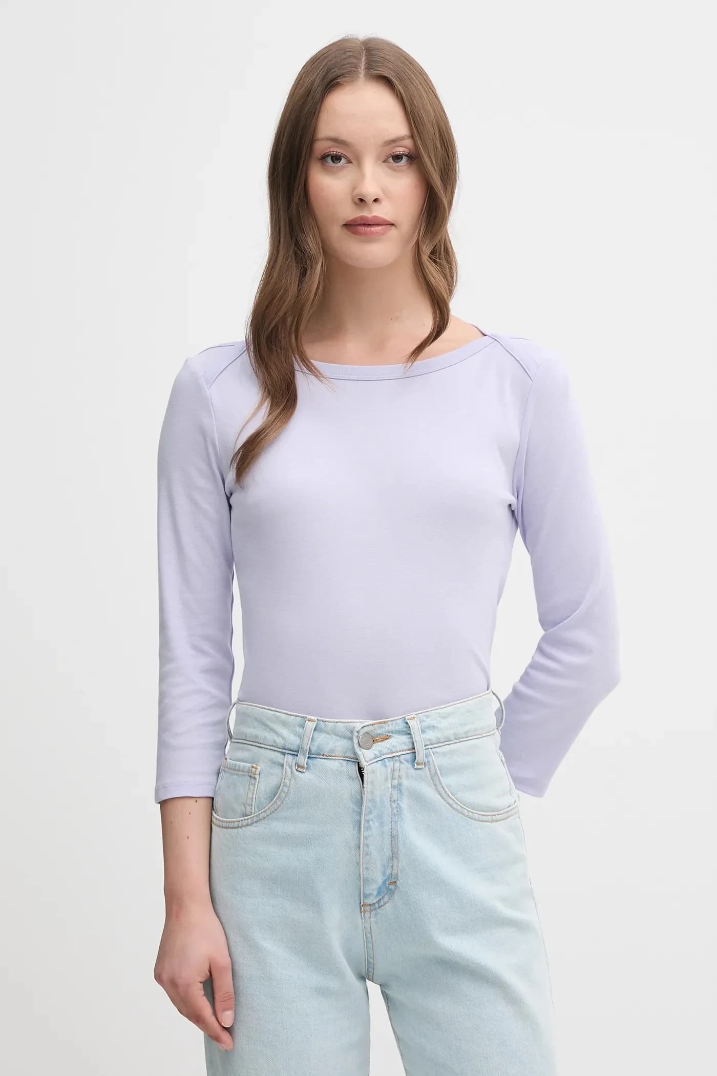 Хлопковая рубашка с длинным рукавом