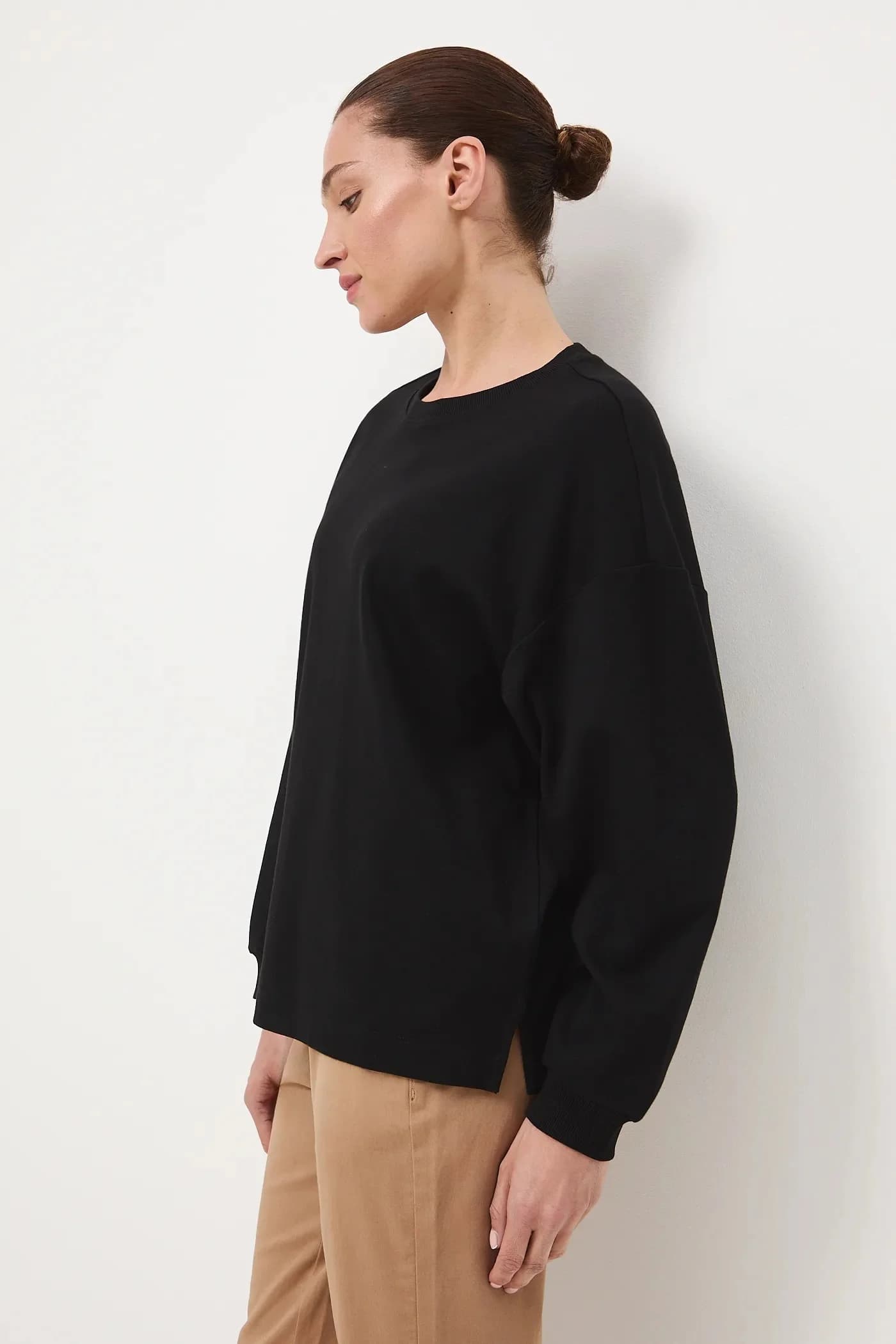 Хлопковая рубашка с длинным рукавом