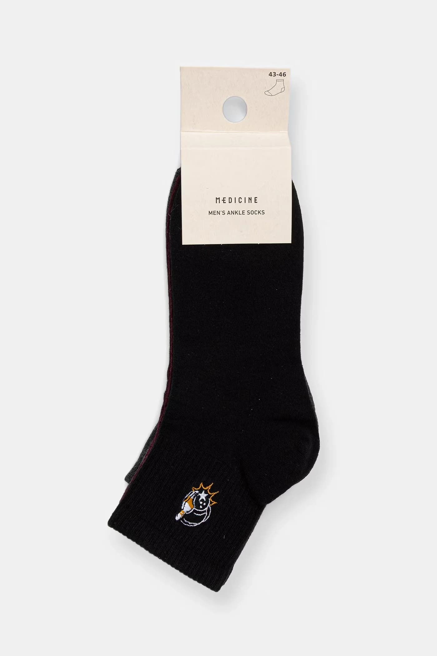 Мужские хлопковые носки с вышивкой, 3 пары - фото 2