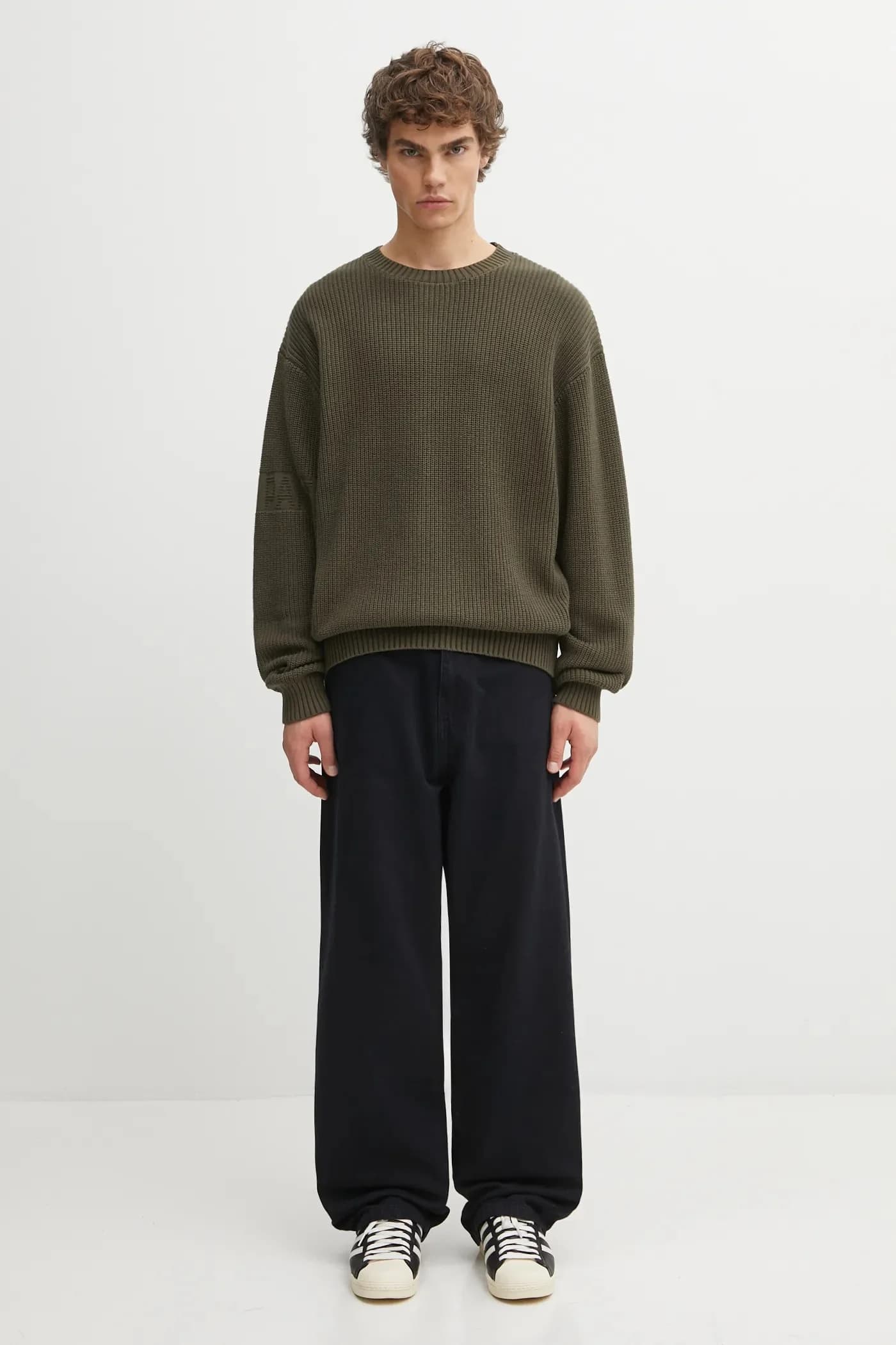 Хлопковый свитер полосовой вязки - фото 5