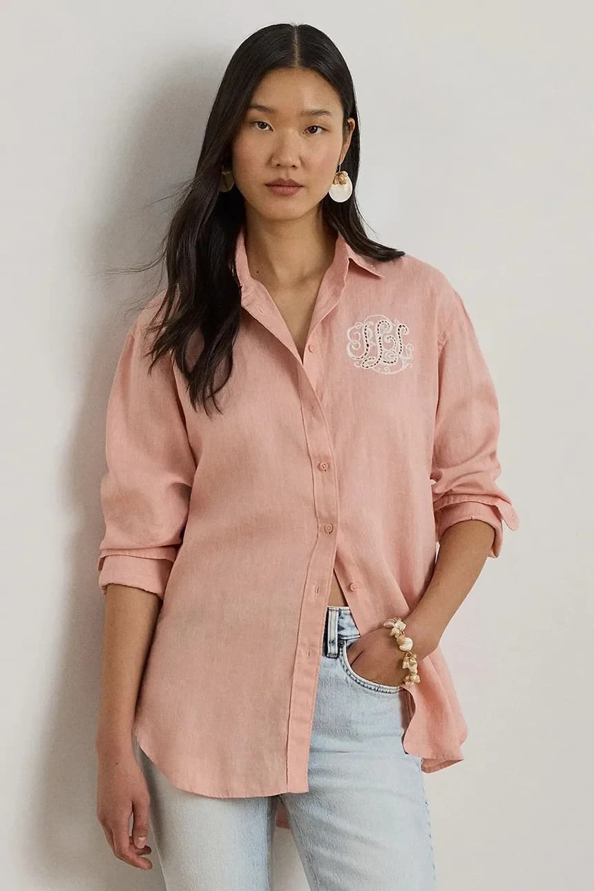 Женская льняная рубашка