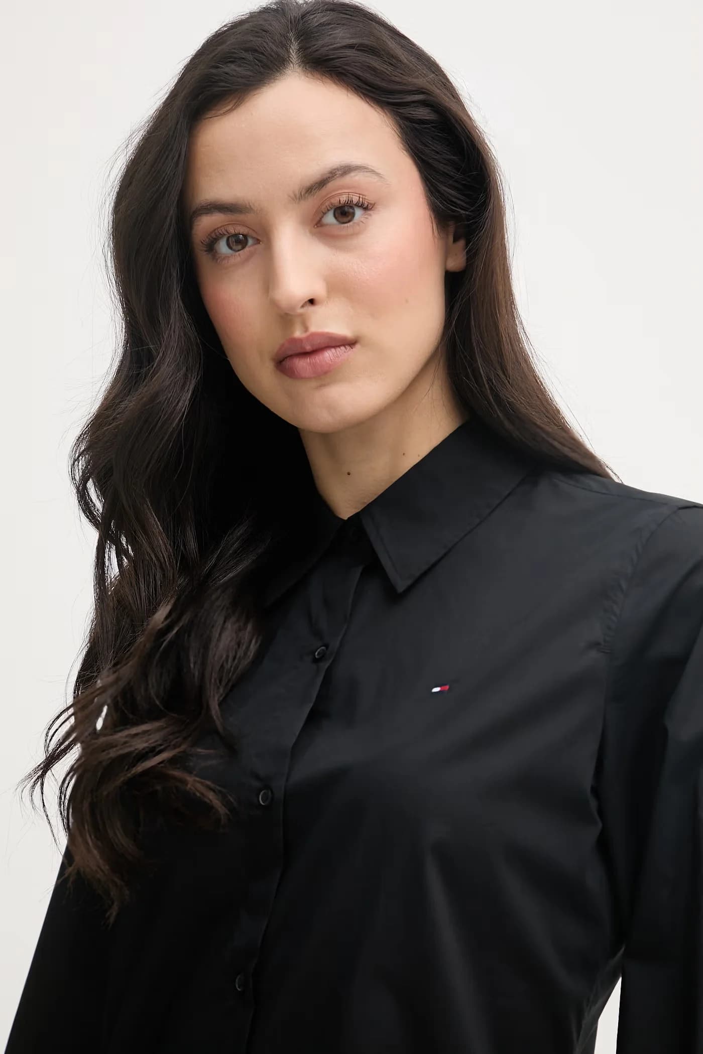 Женская хлопковая рубашка с эластаном - фото 4