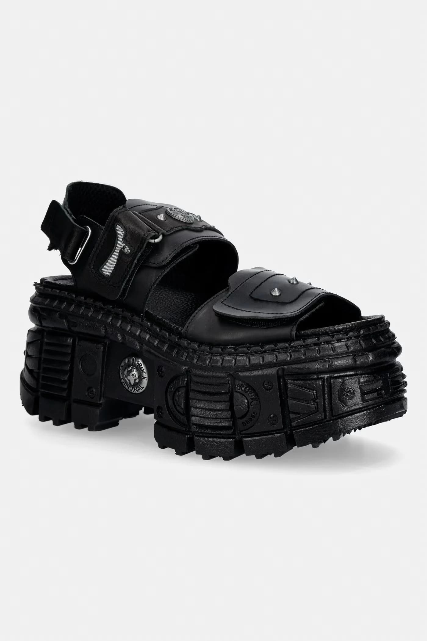 Женские кожаные босоножки ANTIK NEGRO, ITALI NEGRO, TANK CASCO LATE - фото 1