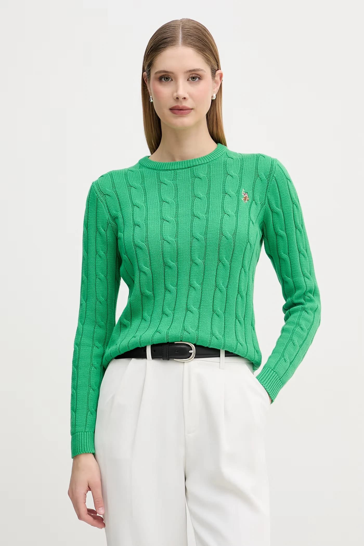 Женский хлопковый свитер CREW NECK CABLE - фото 1