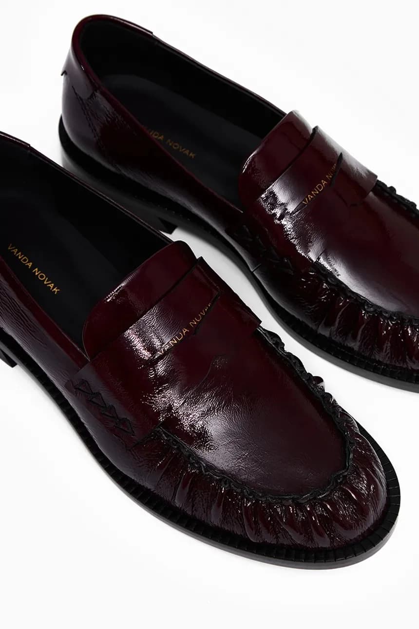 Женские кожаные мокасины Greta Glossy Ruby - фото 5