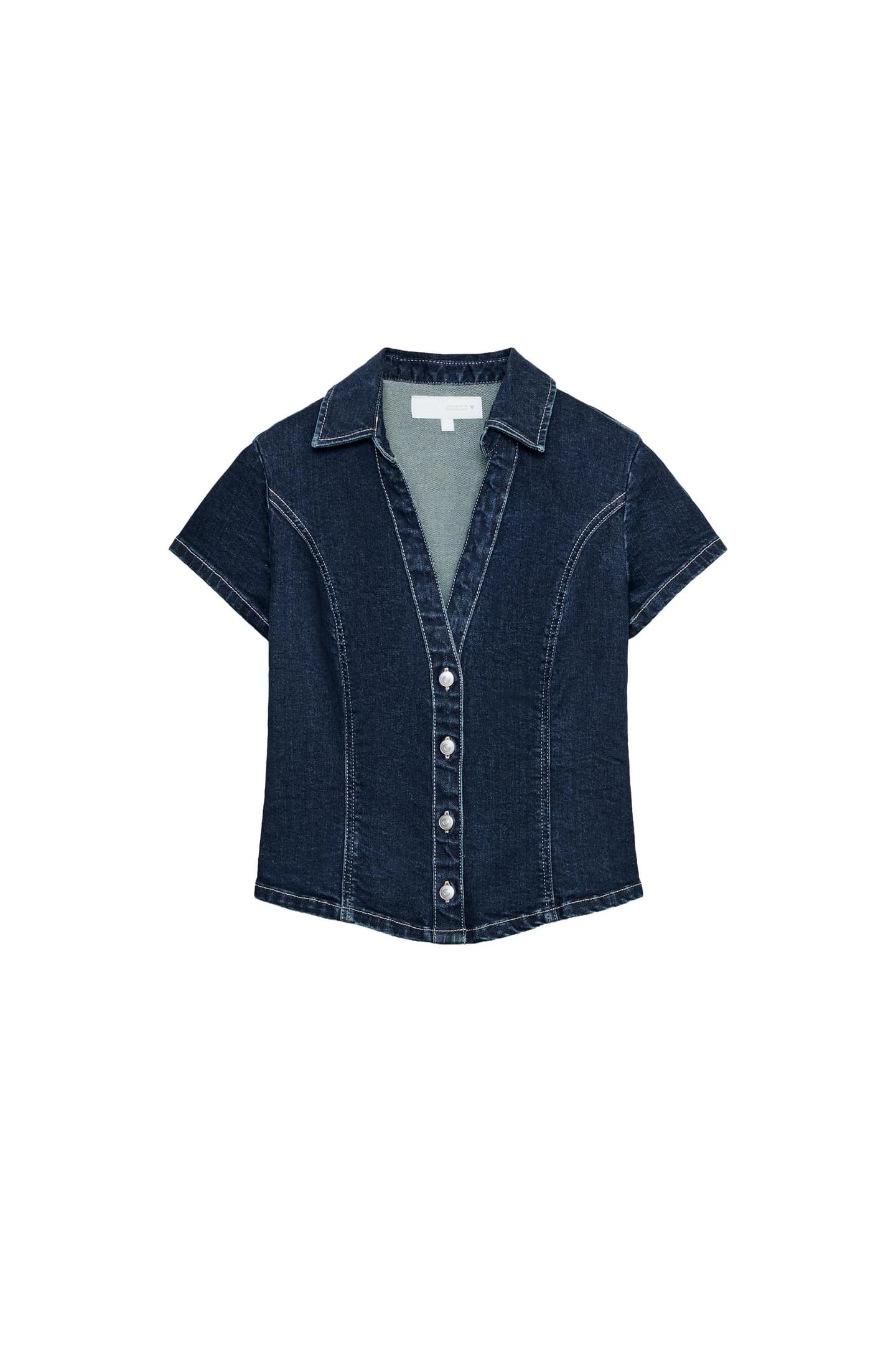 ДЖИНСОВАЯ РУБАШКА TRF ПРИЛЕГАЮЩЕГО КРОЯ - фото 3