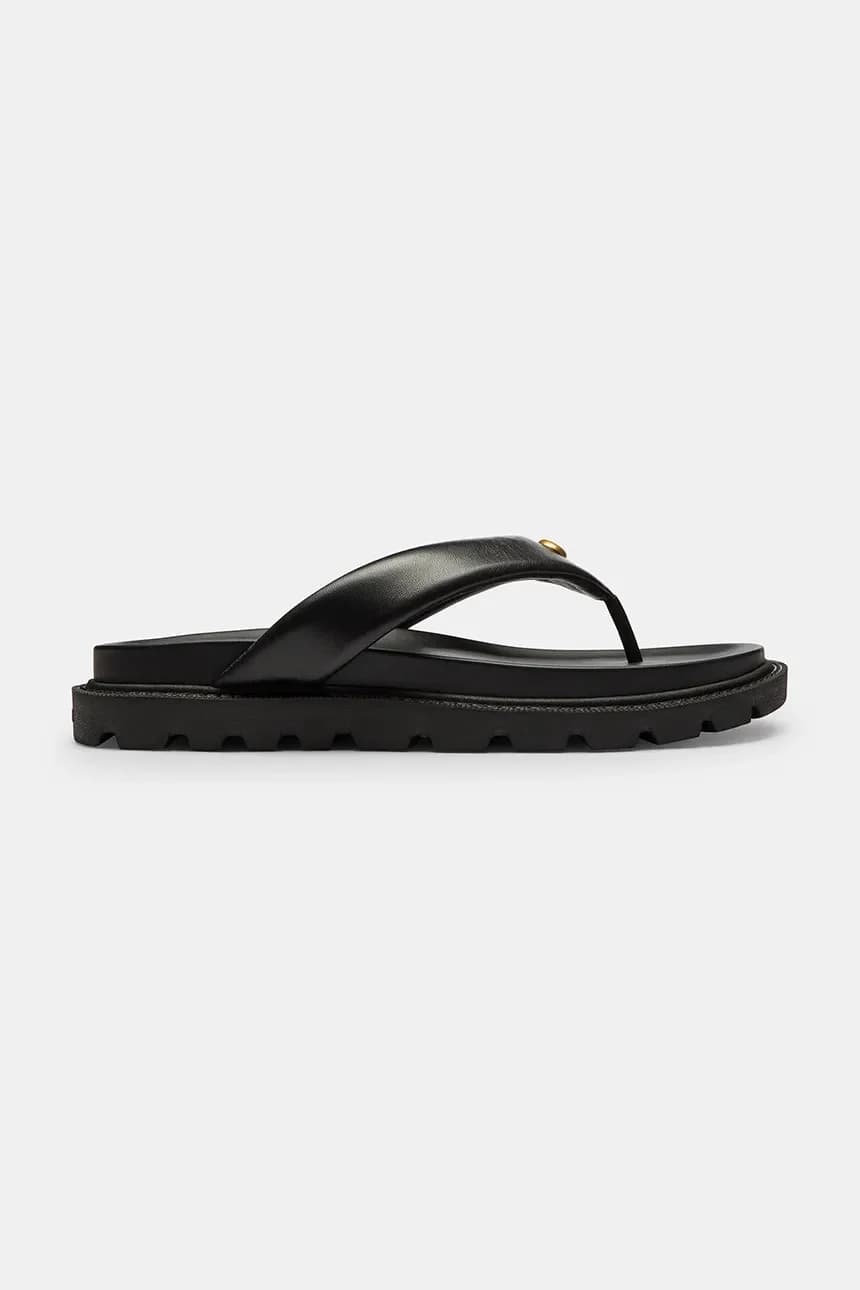 Женские кожаные шлепанцы Brynn Leather Thong Sandal - фото 1