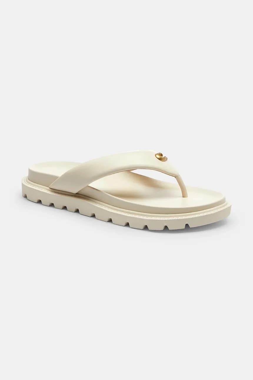 Женские кожаные шлепанцы Brynn Leather Thong Sandal - фото 2