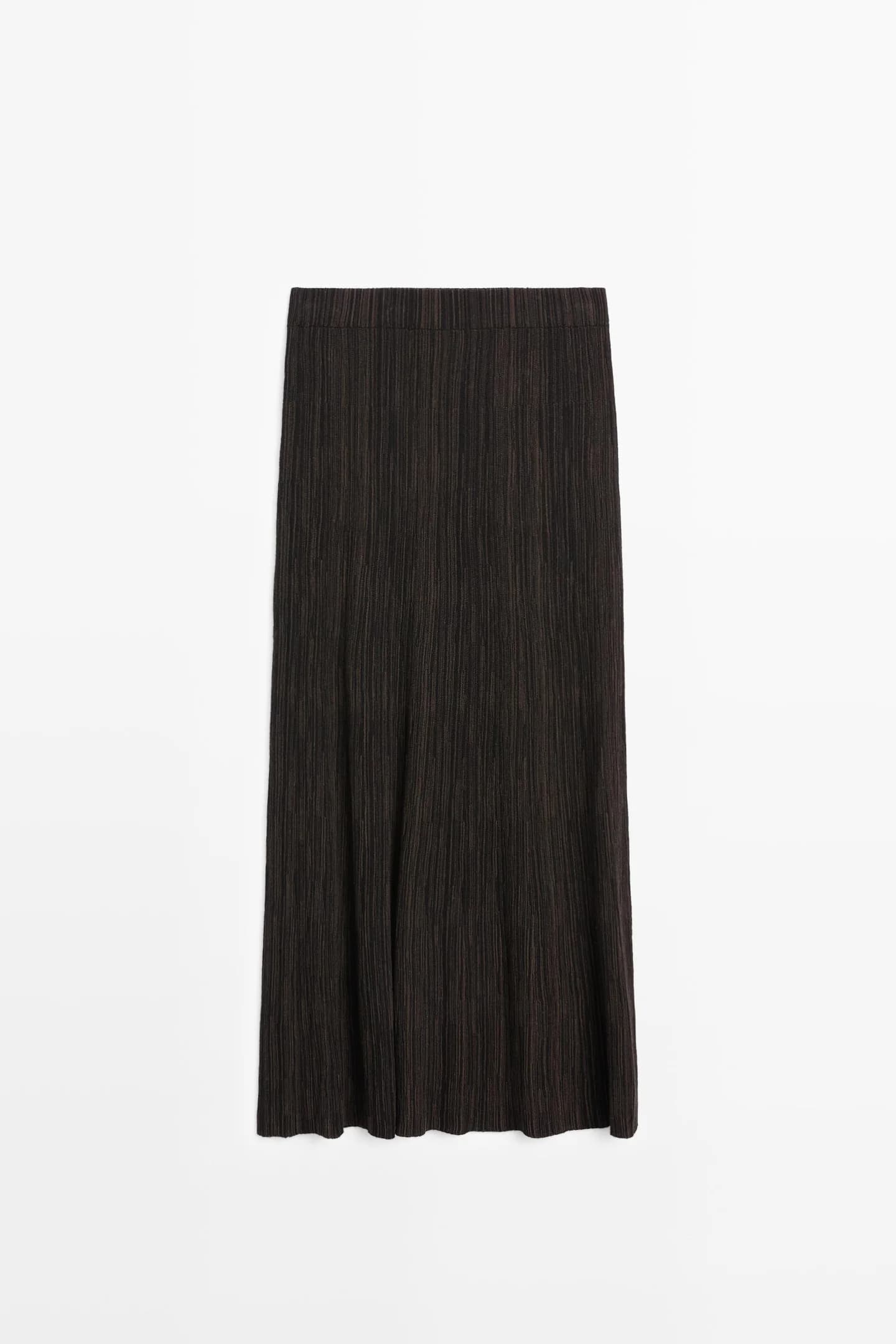 Юбка миди со складками в полоску