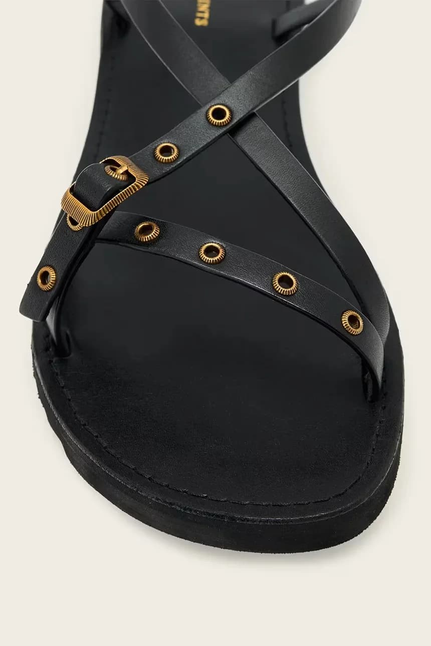 Женские кожаные босоножки с открытым носком Tyla Eyelet Sandal - фото 5