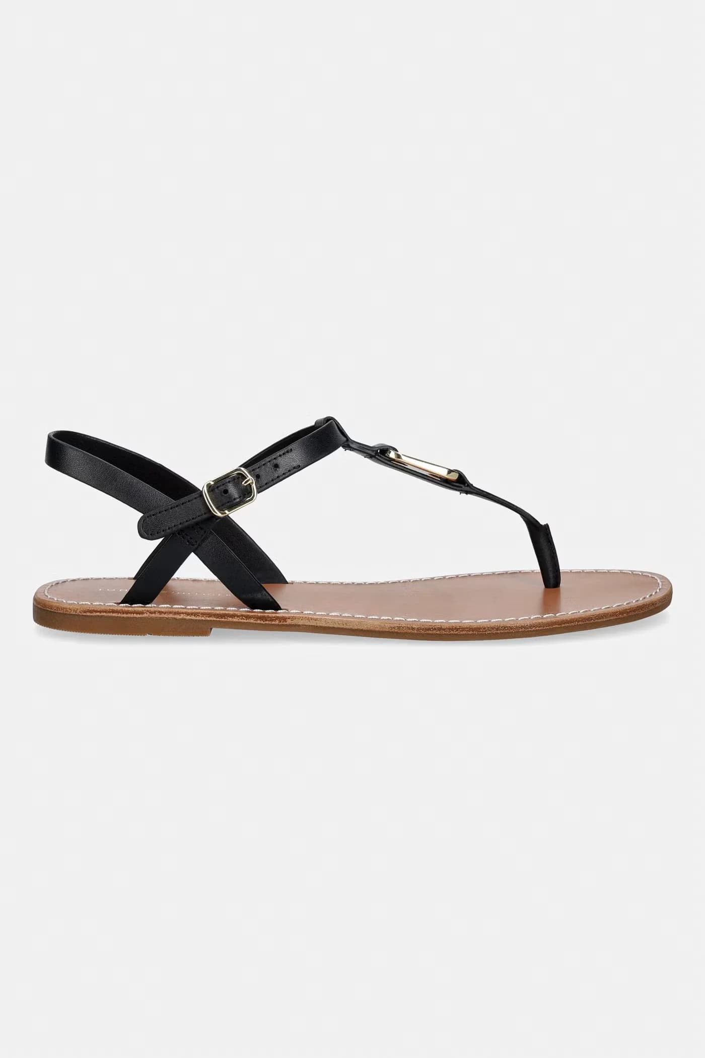 Женские кожаные сандалии на плоской подошве LEATHER THONG SANDAL - фото 2