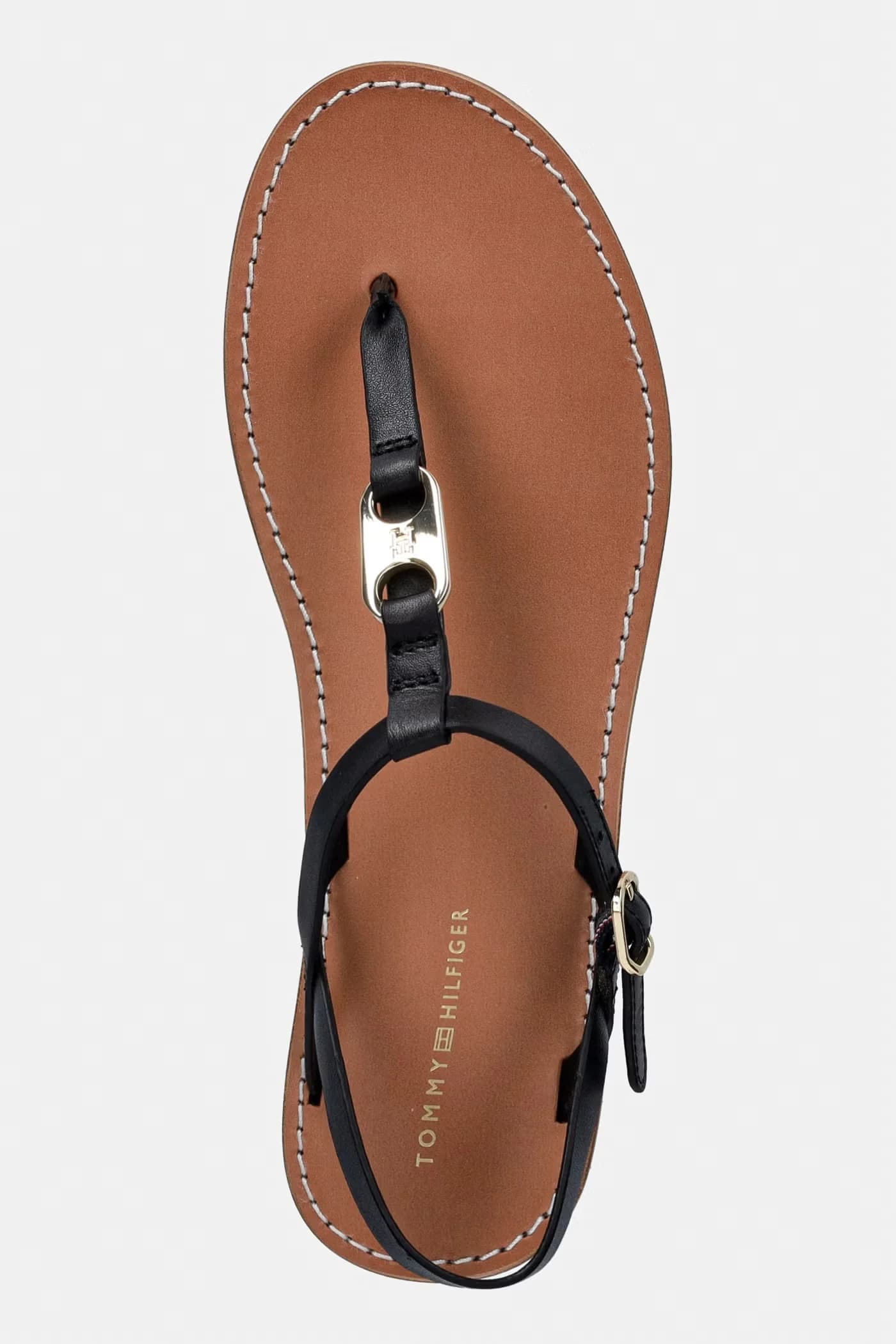 Женские кожаные сандалии на плоской подошве LEATHER THONG SANDAL - фото 4
