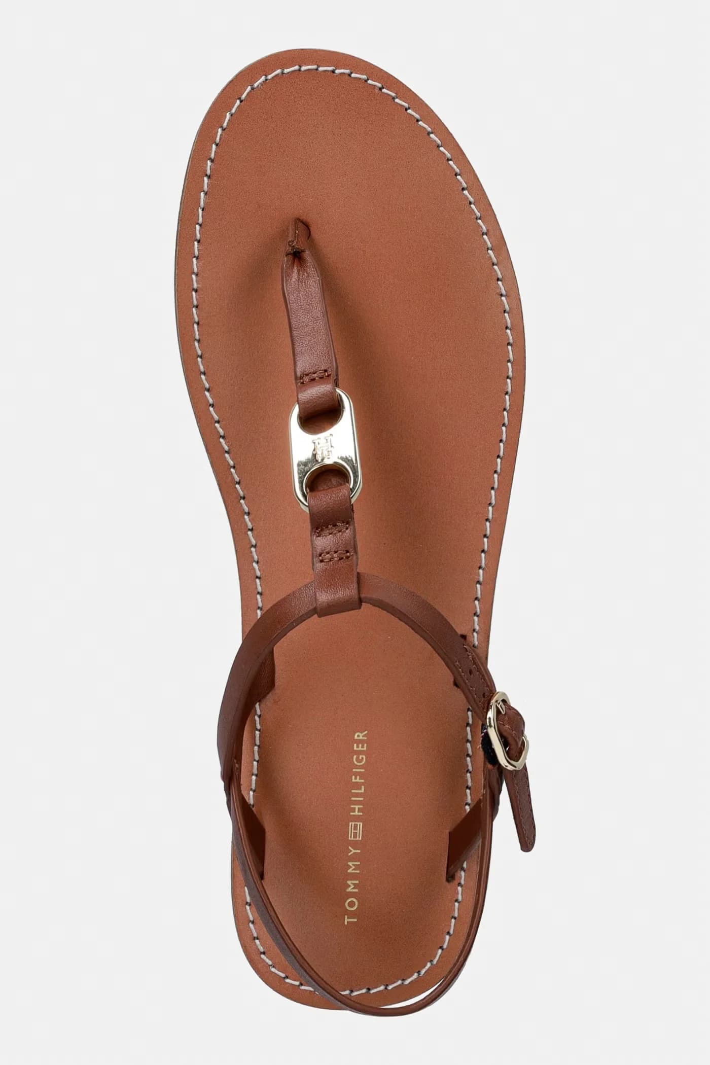 Женские кожаные сандалии на плоской подошве LEATHER THONG SANDAL - фото 4