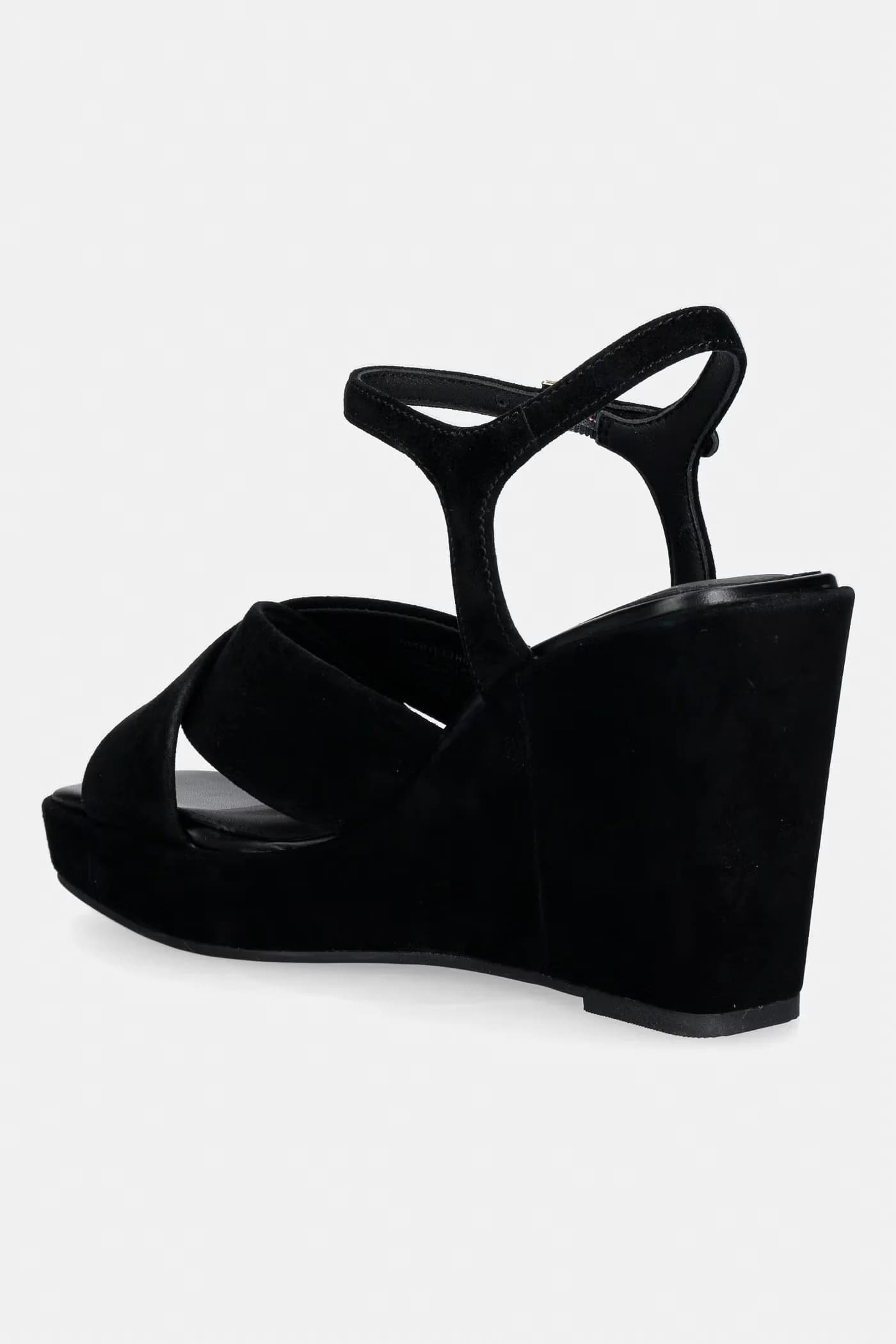замшевые босоножки на танкетке SUEDE WRAPPED HIGH WEDGE - фото 3