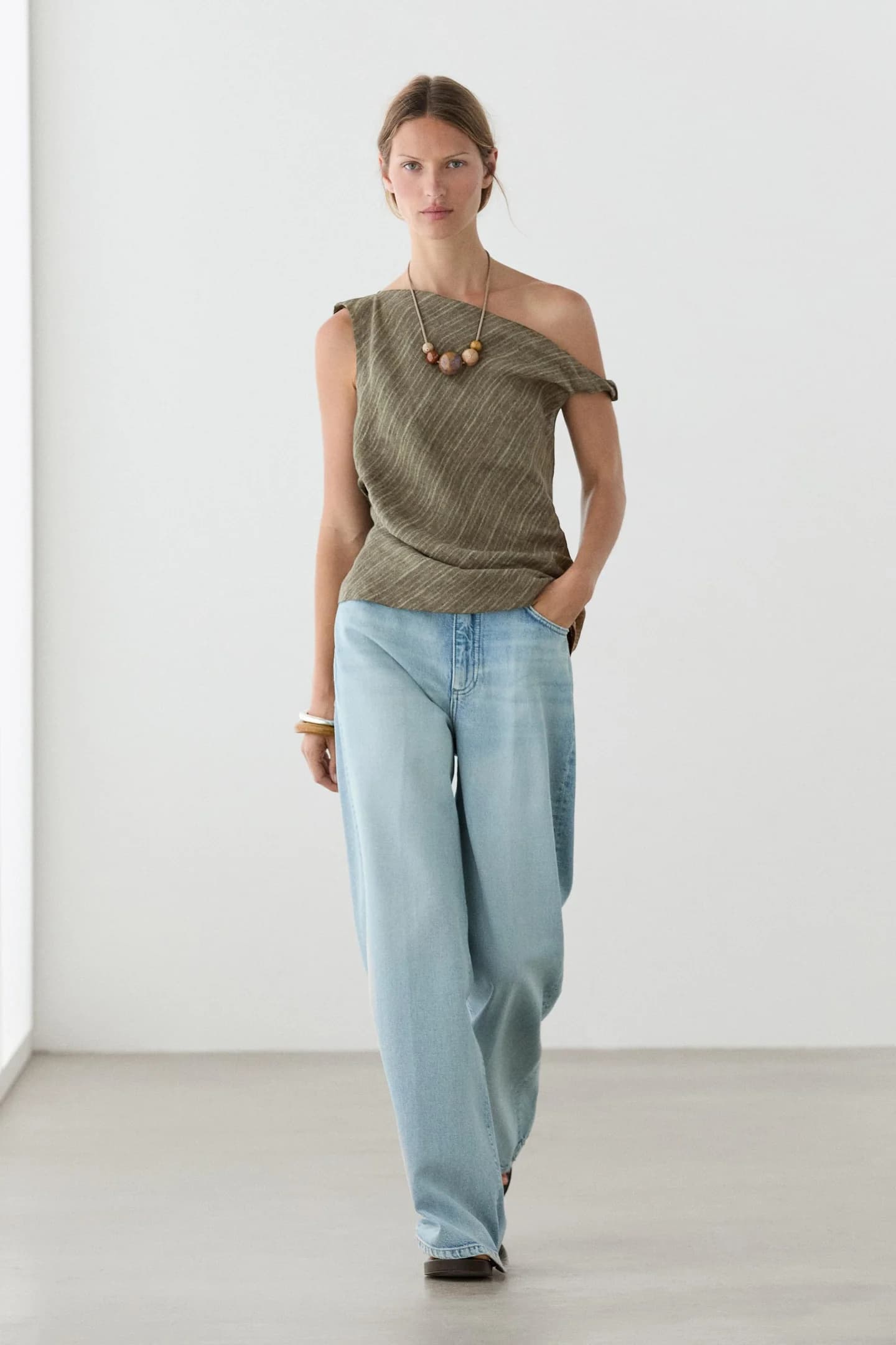 Асимметричный топ Total Look из 100% льна. - фото 7