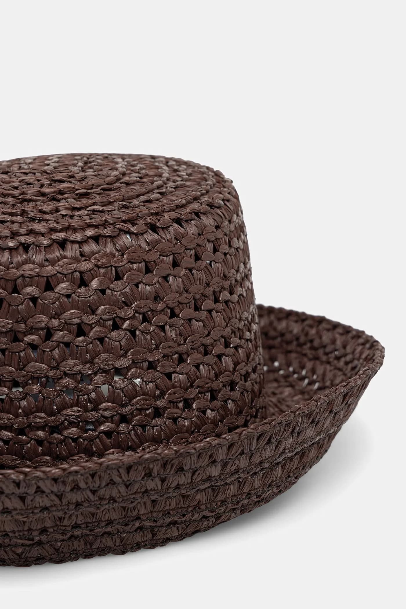 Женская соломенная шляпа из вискозы Brown Bucket Hat - фото 3
