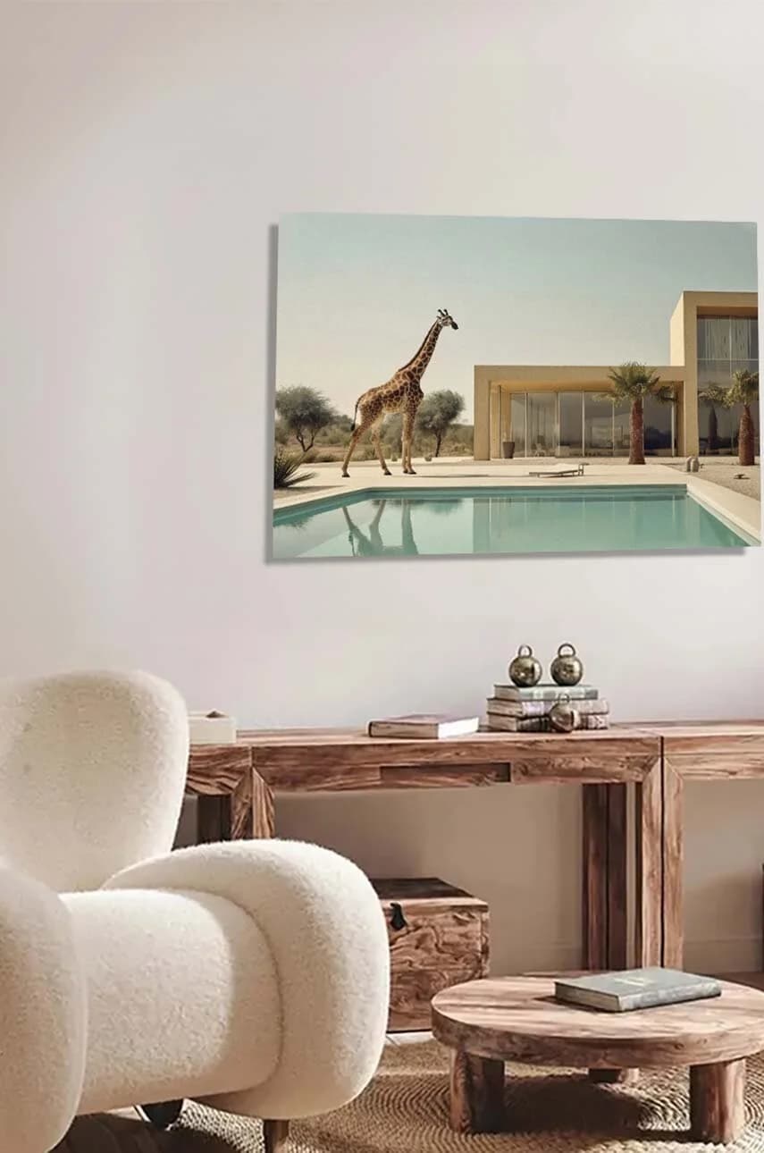 Графика на ИИ. стекло арт Urban Zoo 13 27,94 x 35,56 см - фото 3