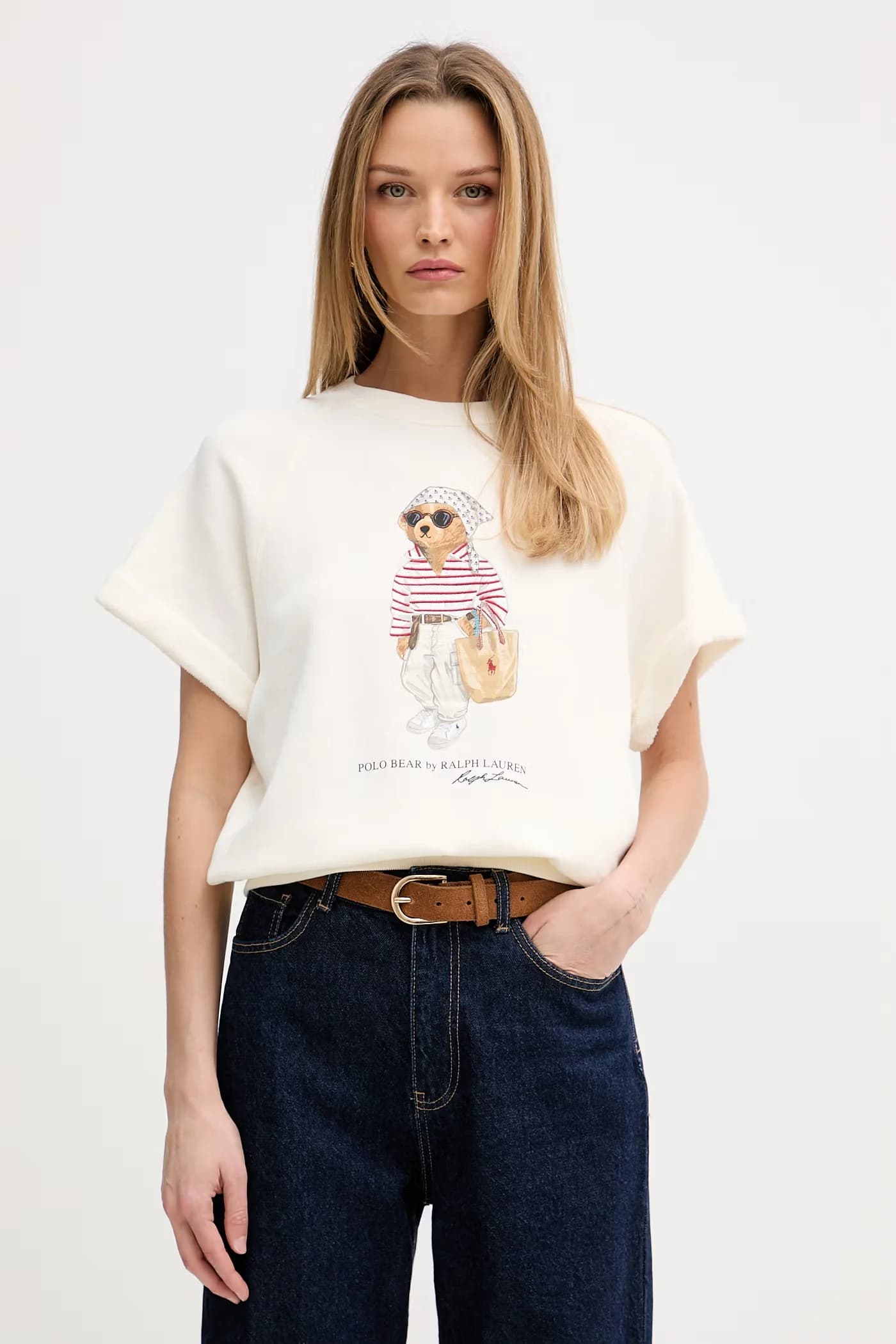 Женская хлопковая футболка ISLAND FLEECE-KNT-SWEATSHIRT - фото 1