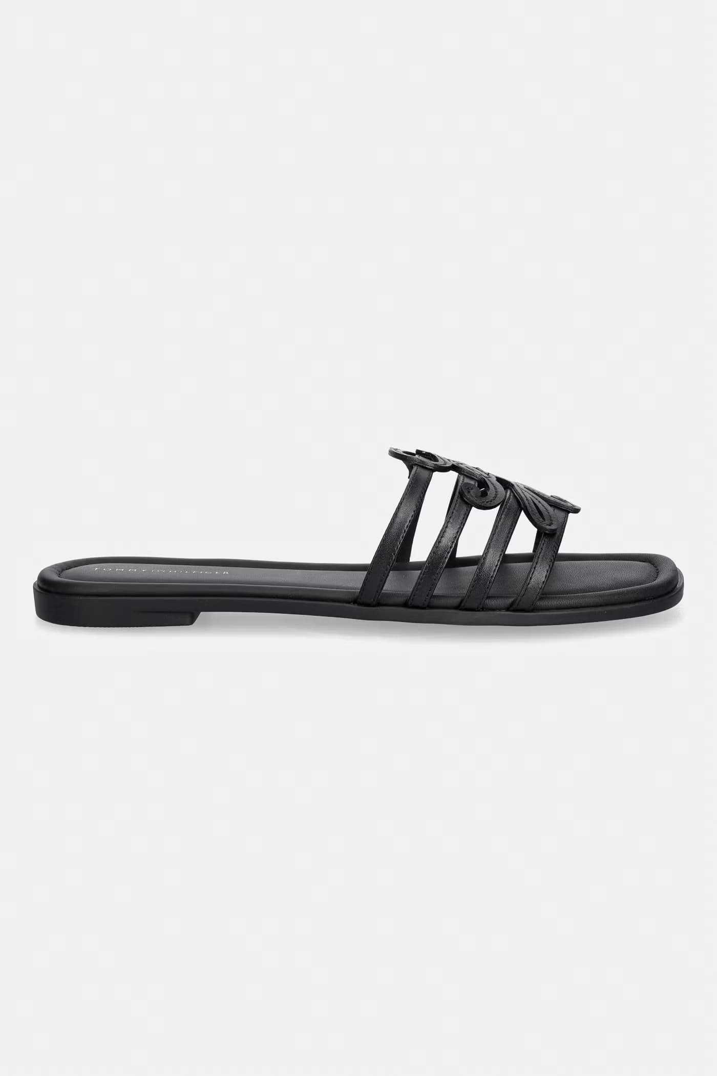 Женские кожаные шлепанцы с открытым носком TH SCRIPT FLAT MULE LTH - фото 2
