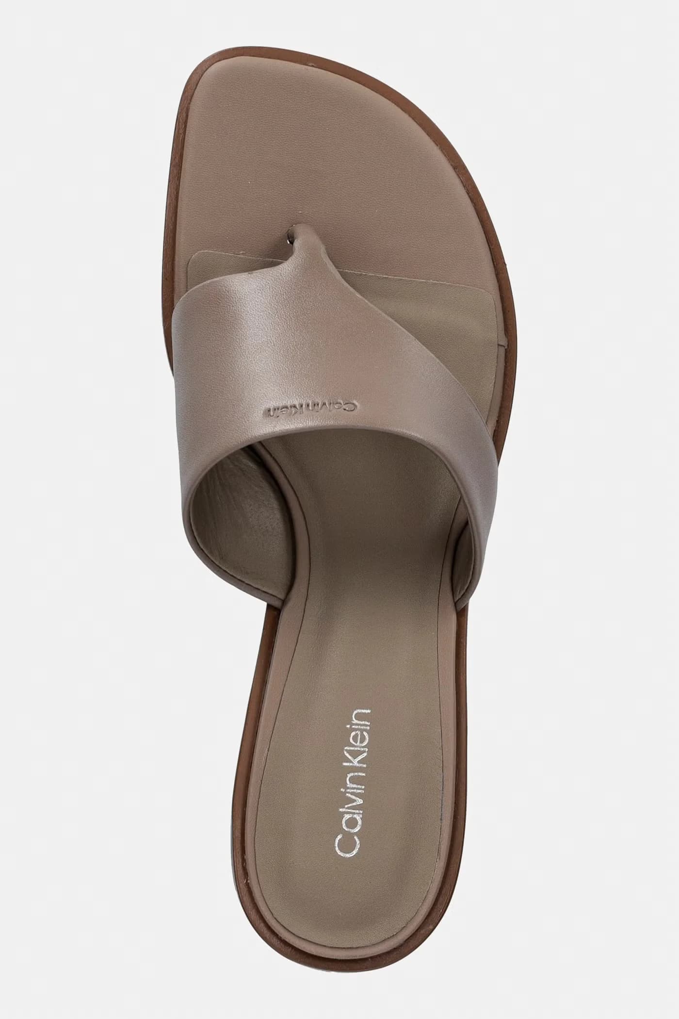 Женские кожаные шлепанцы BLOCK HEEL SNDL THONG LTH - фото 4