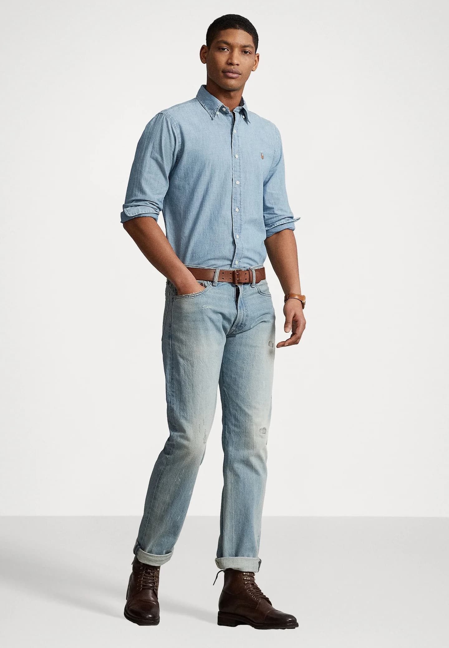 РУБАШКА CUSTOM FIT CHAMBRAY - Рубашка - фото 2