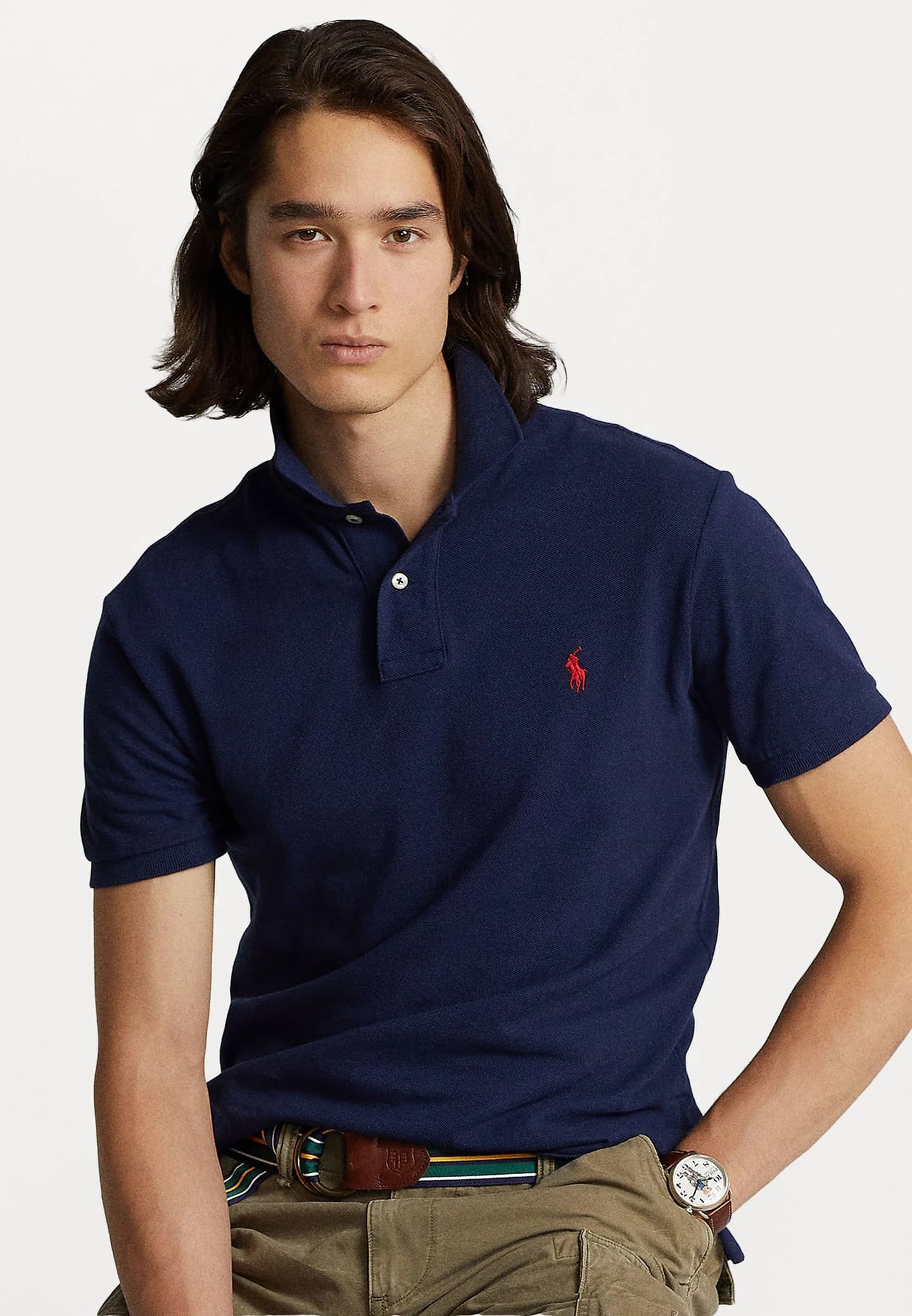 SLIM FIT MESH POLO SHIRT - Рубашка поло - фото 1