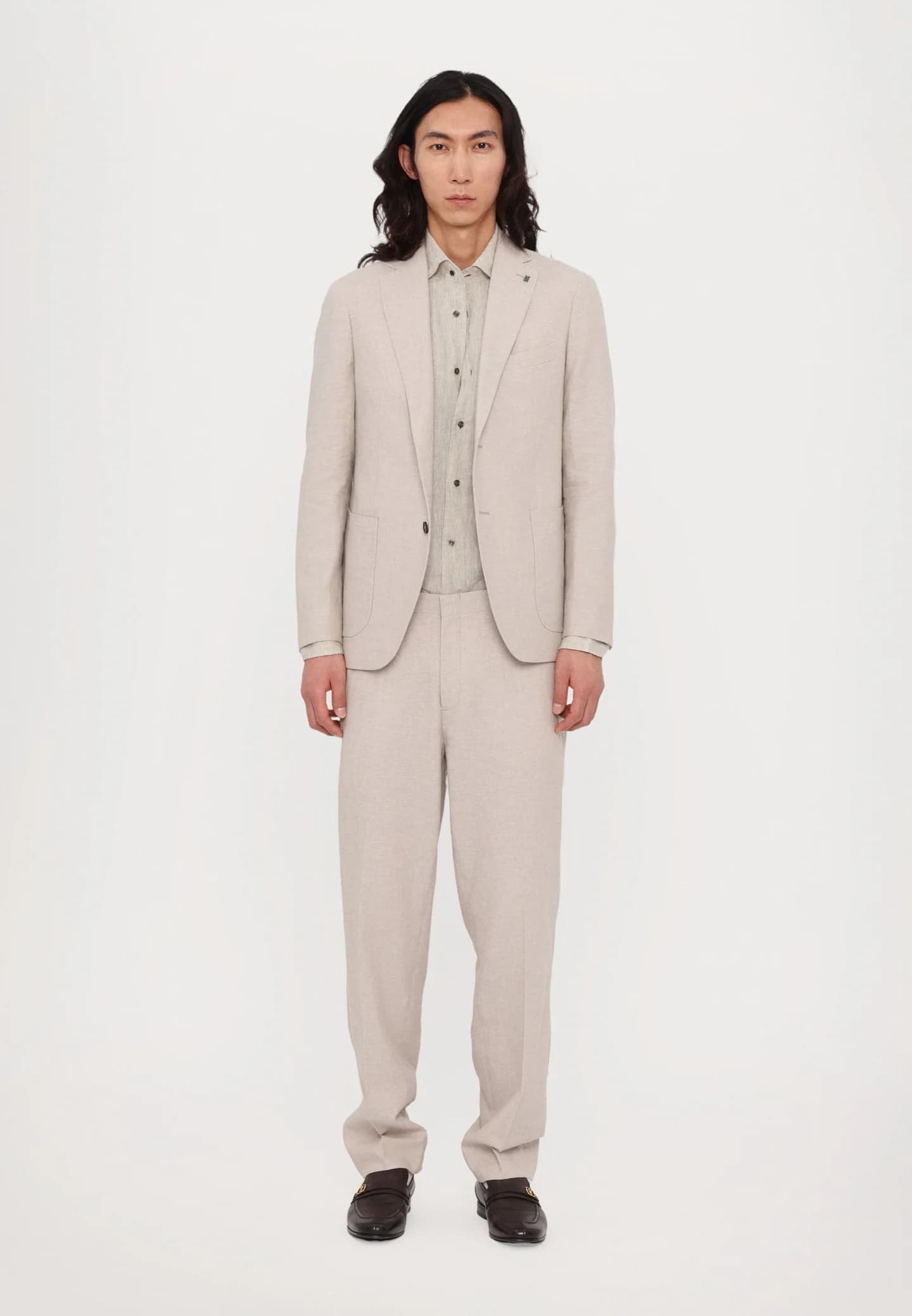 LINEN COTTON PANT TAPERED - Брюки из ткани - фото 2
