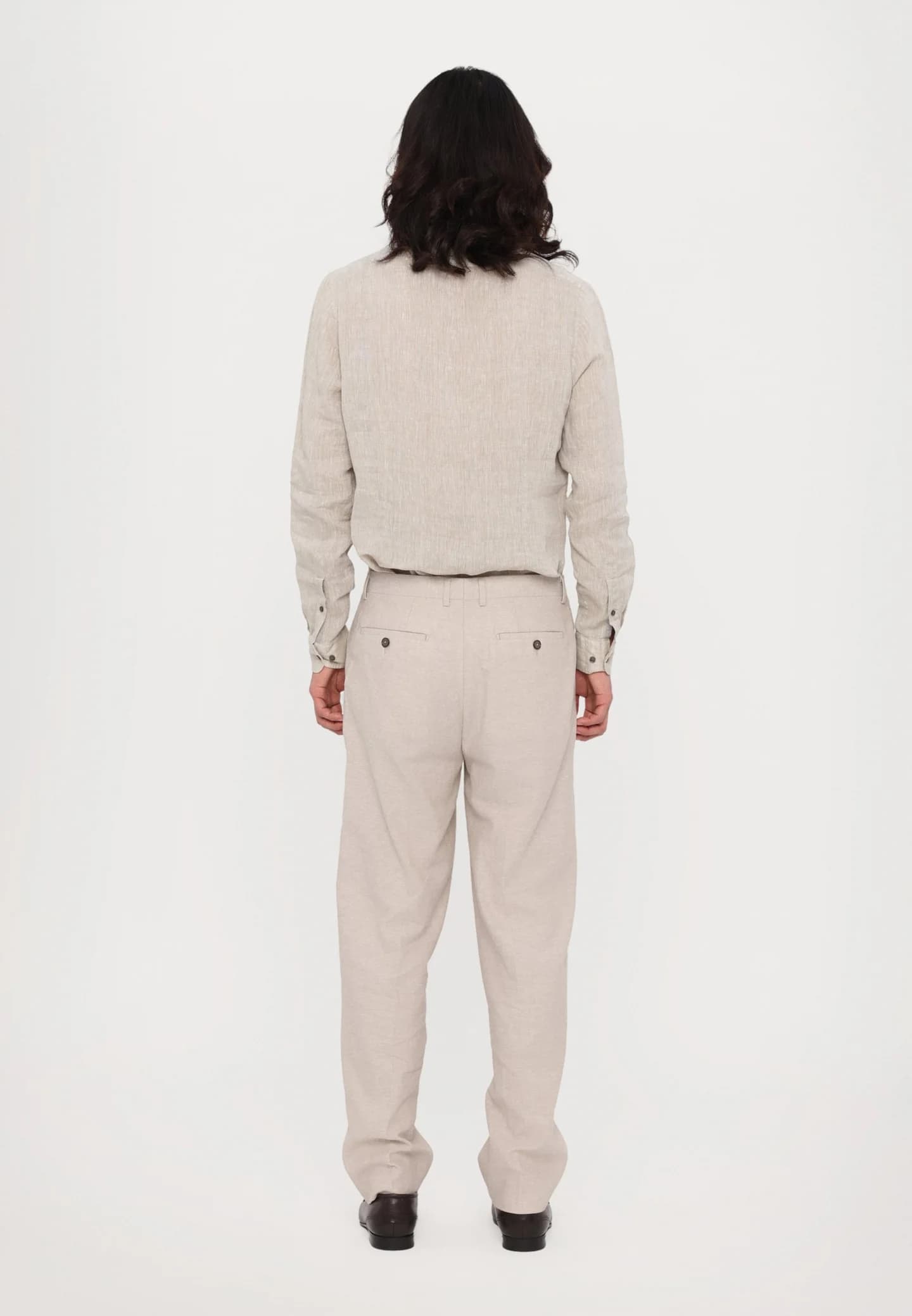 LINEN COTTON PANT TAPERED - Брюки из ткани - фото 3