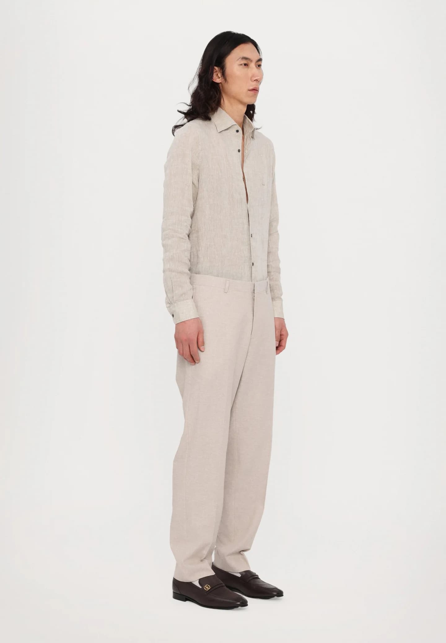 LINEN COTTON PANT TAPERED - Брюки из ткани - фото 4