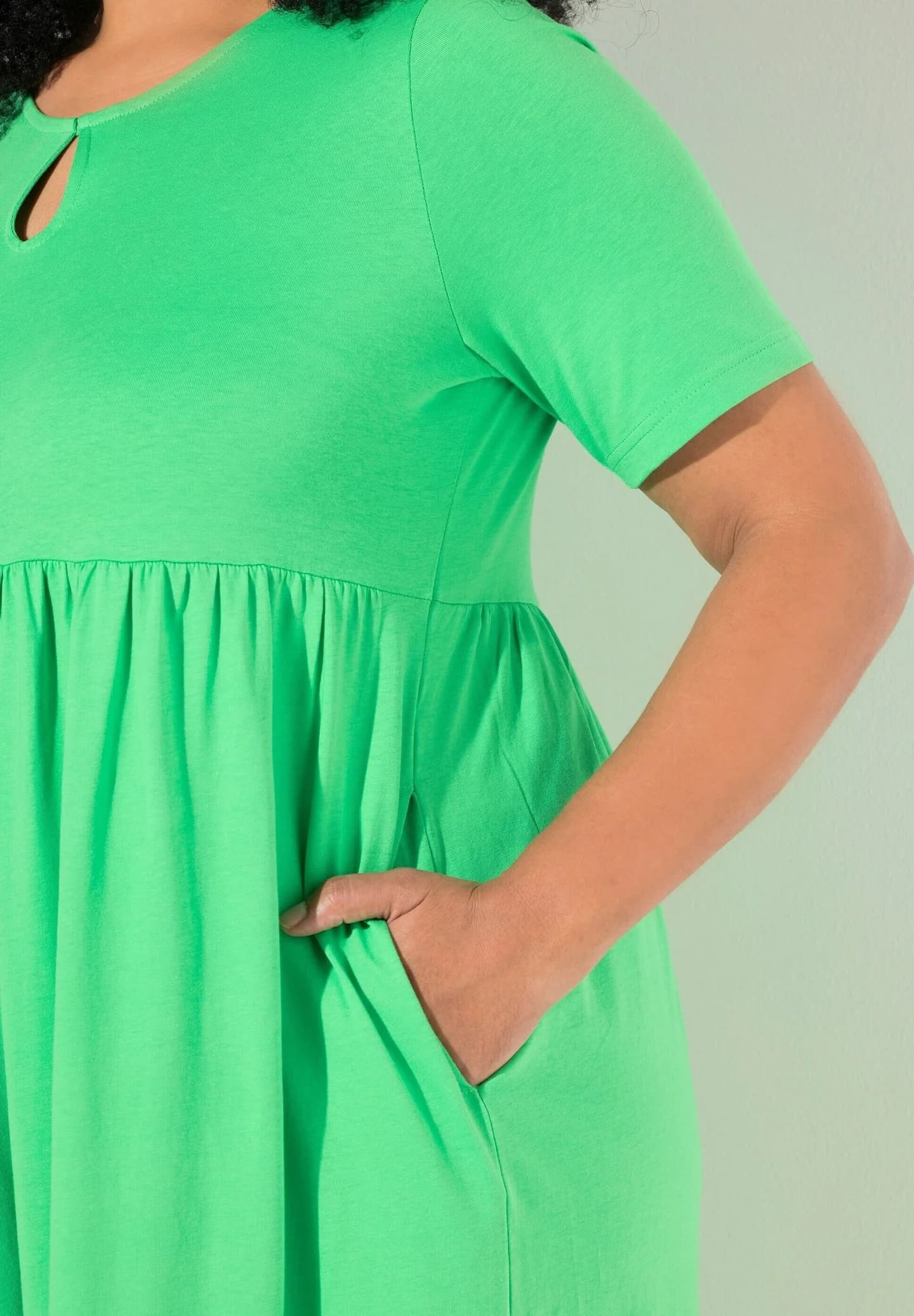 KEYHOLE NECKLINE SHORT SLEEVE EMPIRE - Летнее платье - фото 5