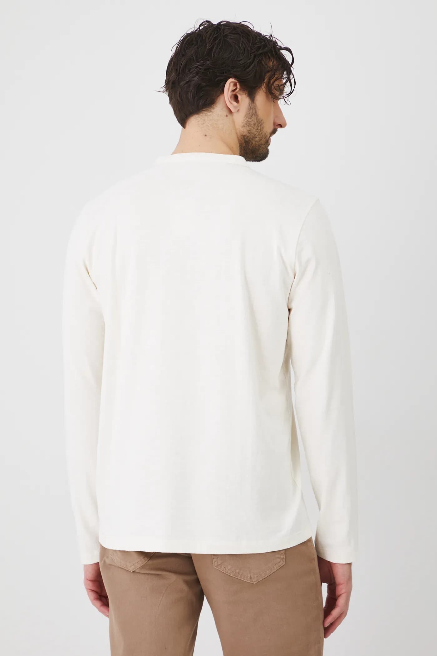 Хлопковая рубашка с длинным рукавом - фото 3