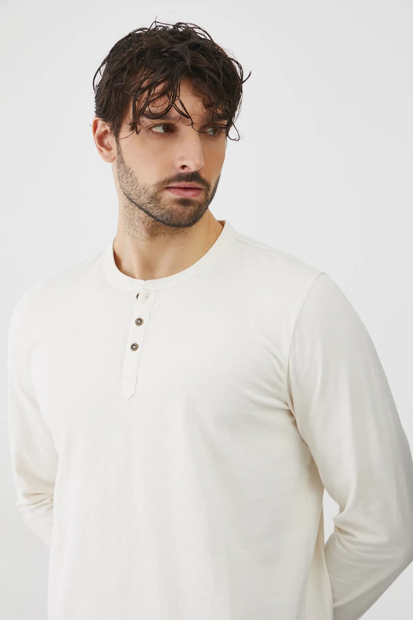 Хлопковая рубашка с длинным рукавом - фото 5